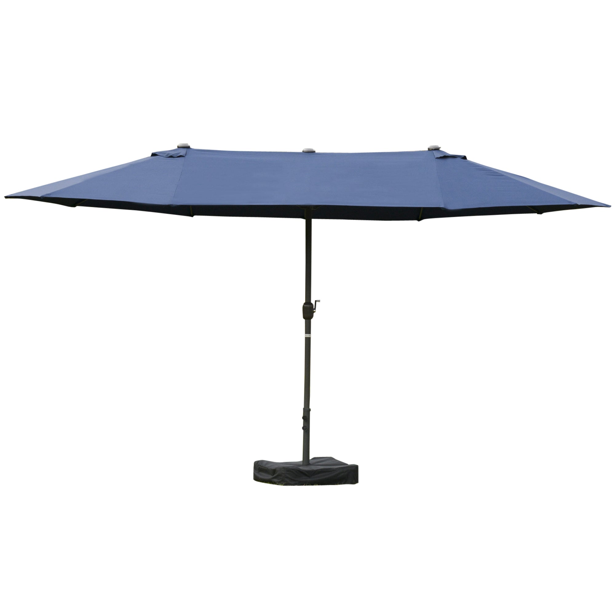 15 ft Extra-Large Double-Sided Patio Umbrella with Cross Base – UV-Resistant Outdoor Market Umbrella with Crank