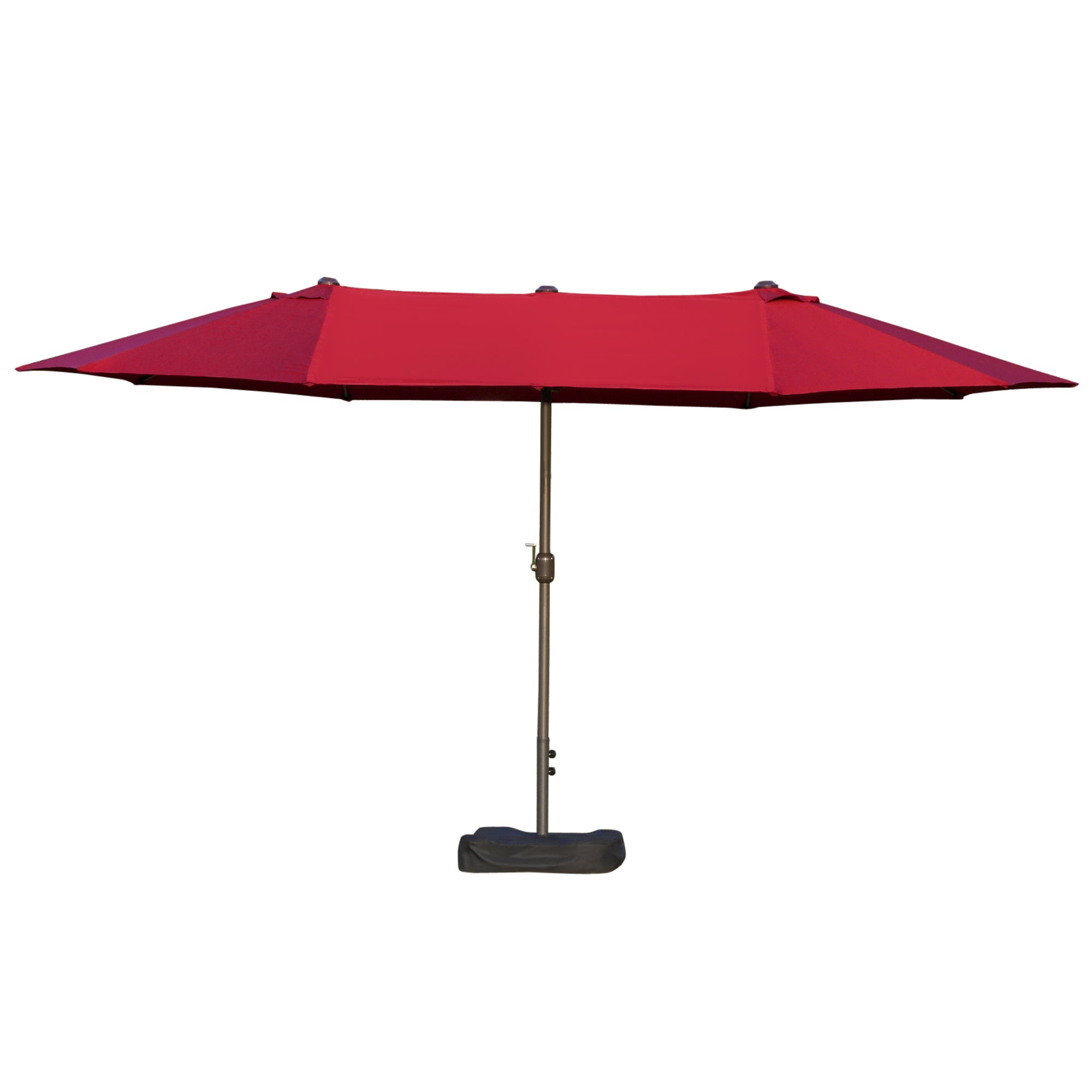 15 ft Extra-Large Double-Sided Patio Umbrella with Cross Base – UV-Resistant Outdoor Market Umbrella with Crank