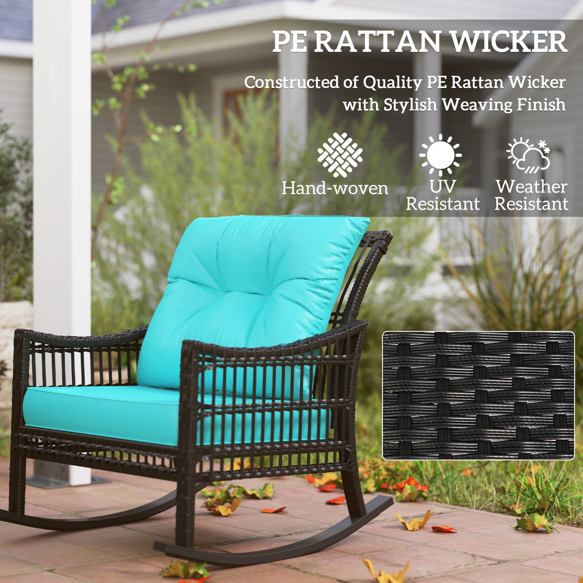 3-Piece Wicker Rocking Bistro Set