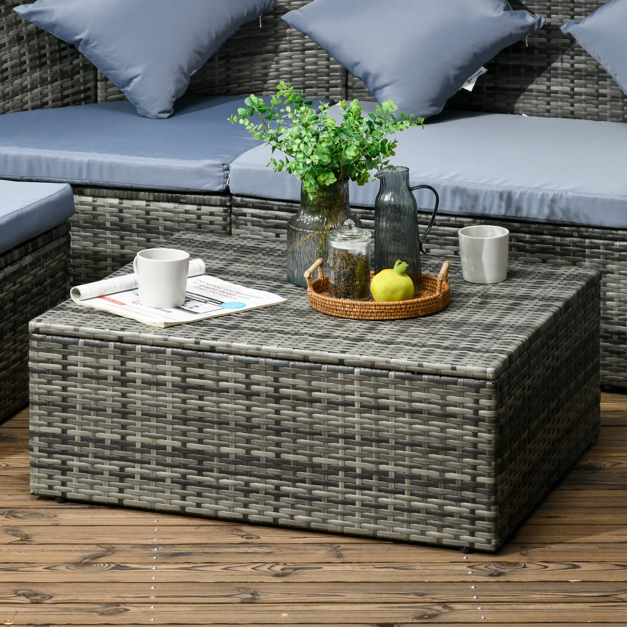4-Piece Outdoor Convertible Daybed with Retractable Canopy – Rattan Patio Sectional Sofa Set with Cushions