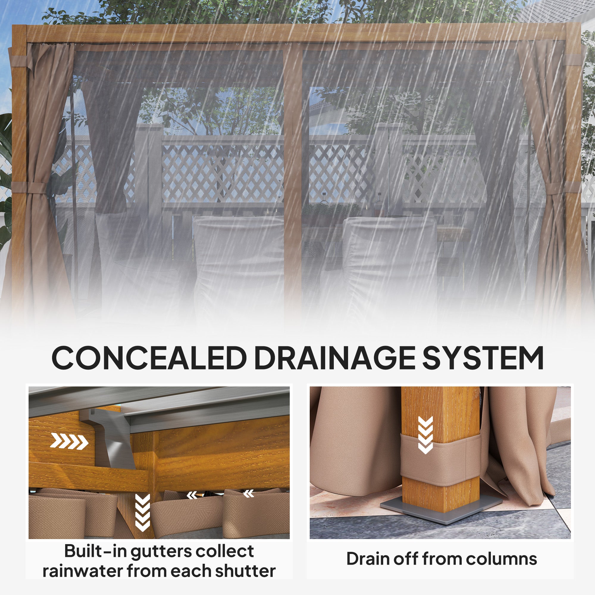 10' x 13' Adjustable Louvered Pergola with Curtains & Netting – Outdoor Aluminum Patio Gazebo for Shade & Privacy