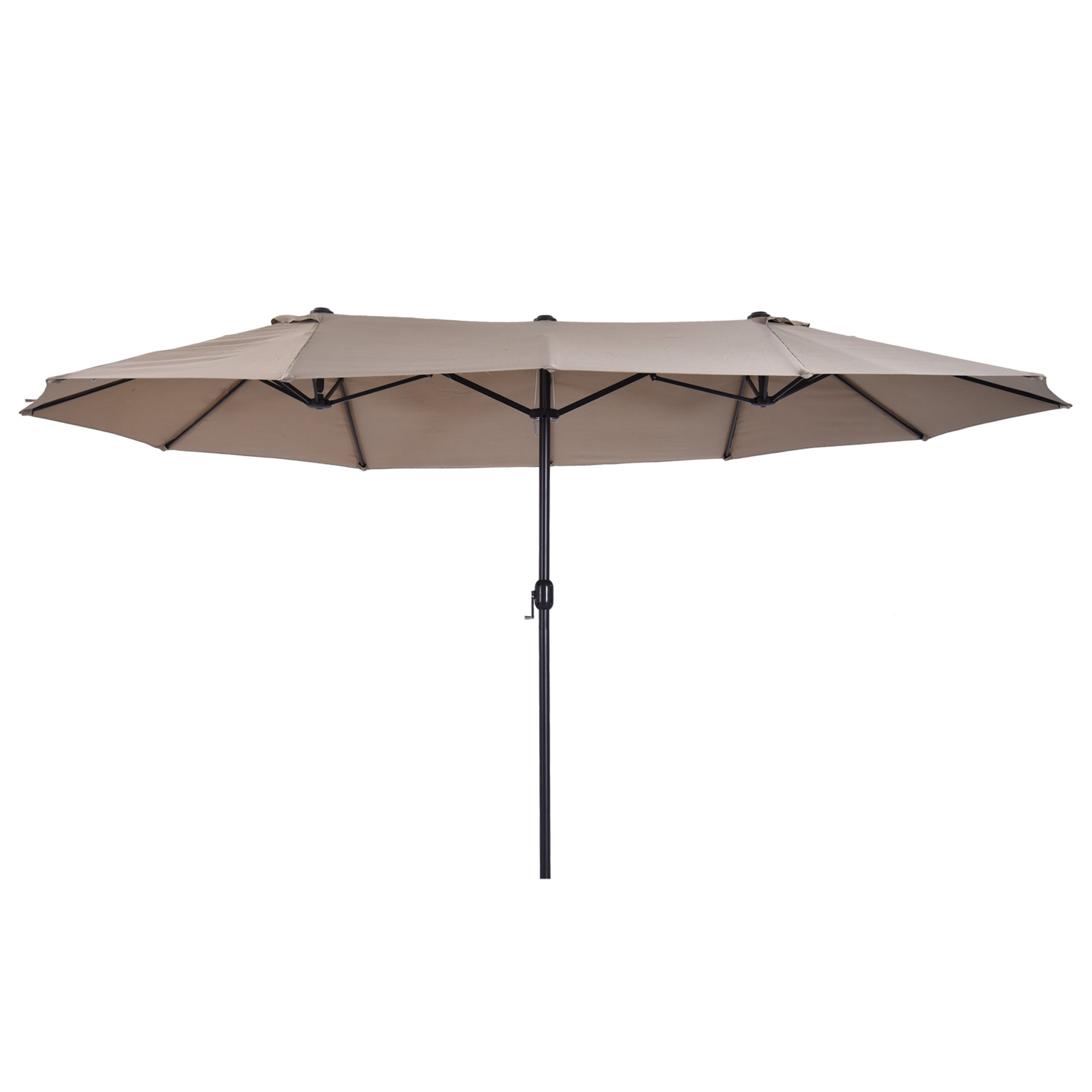 15ft Double-Sided Market Umbrella – Extra-Large Outdoor Patio Umbrella with Crank Lift – UV-Resistant Fabric for Poolside, Garden, or Deck