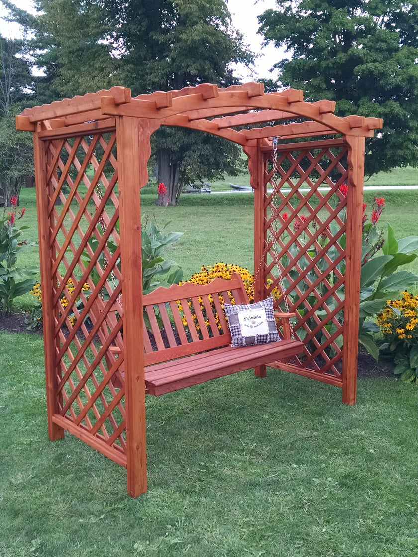 Lexington Pine Arbor with Swing – Handcrafted Outdoor Elegance by A&L Furniture