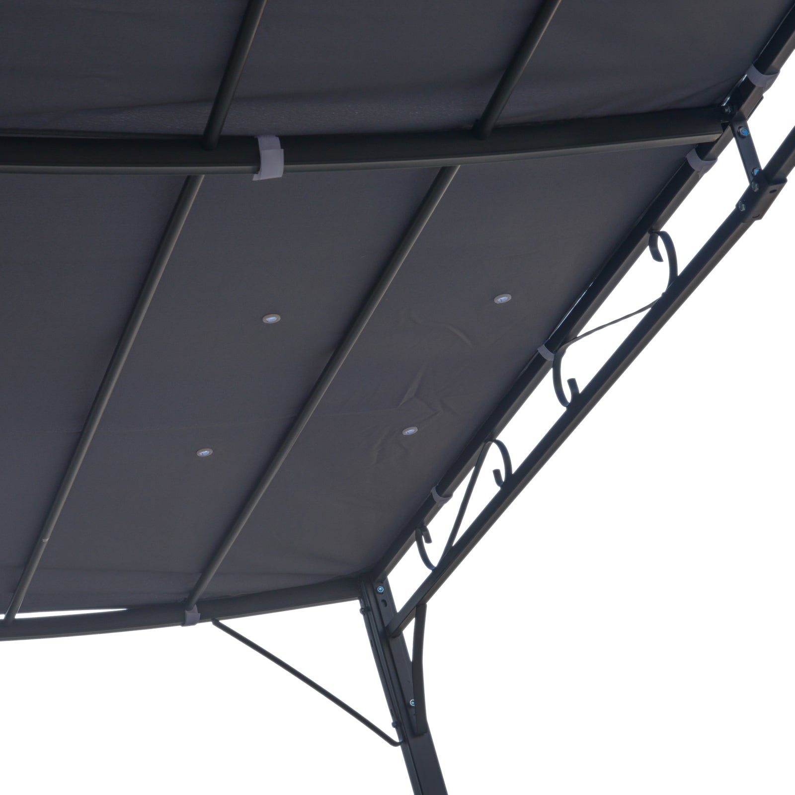 10' x 10' Wall-Mounted Patio Pergola with Canopy – European-Inspired Outdoor Shade