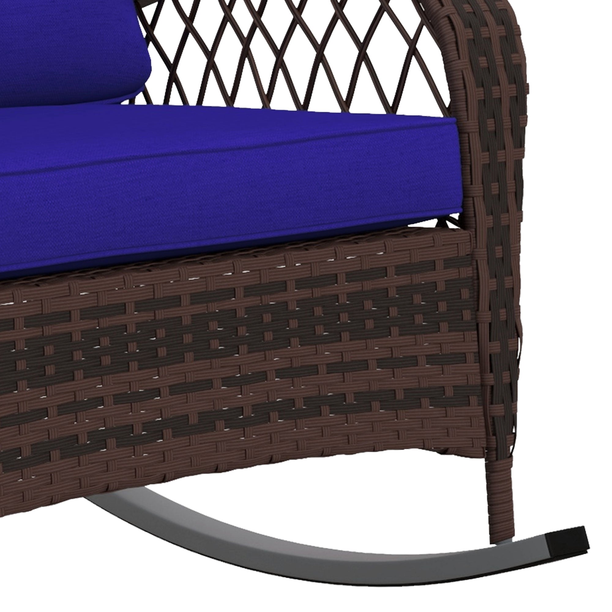 All-Weather Rattan Rocking Chair with Cushions – Indoor/Outdoor Patio Seating