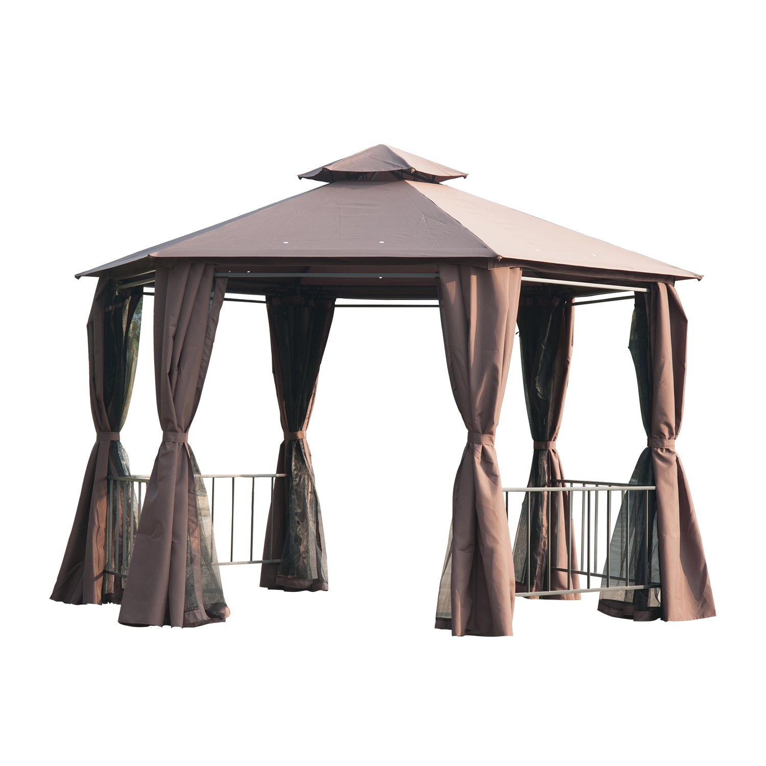 Outdoor Canopy Gazebo with Curtains – Steel Frame Patio Tent for Backyard, Garden, & Events