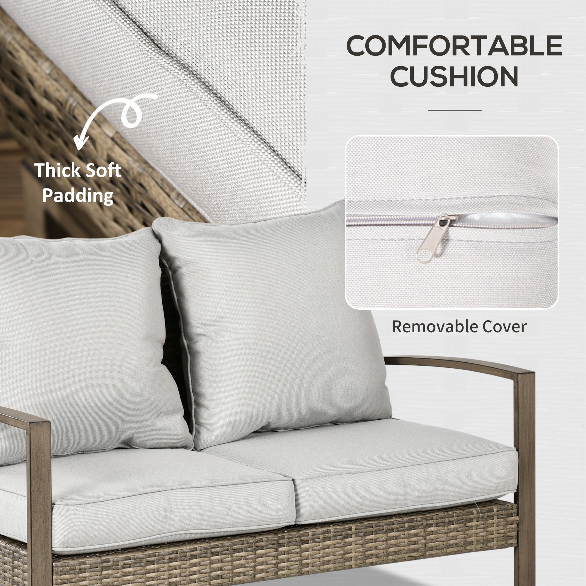 4-Piece Wicker Patio Rocking Chair Set with Loveseat & Coffee Table