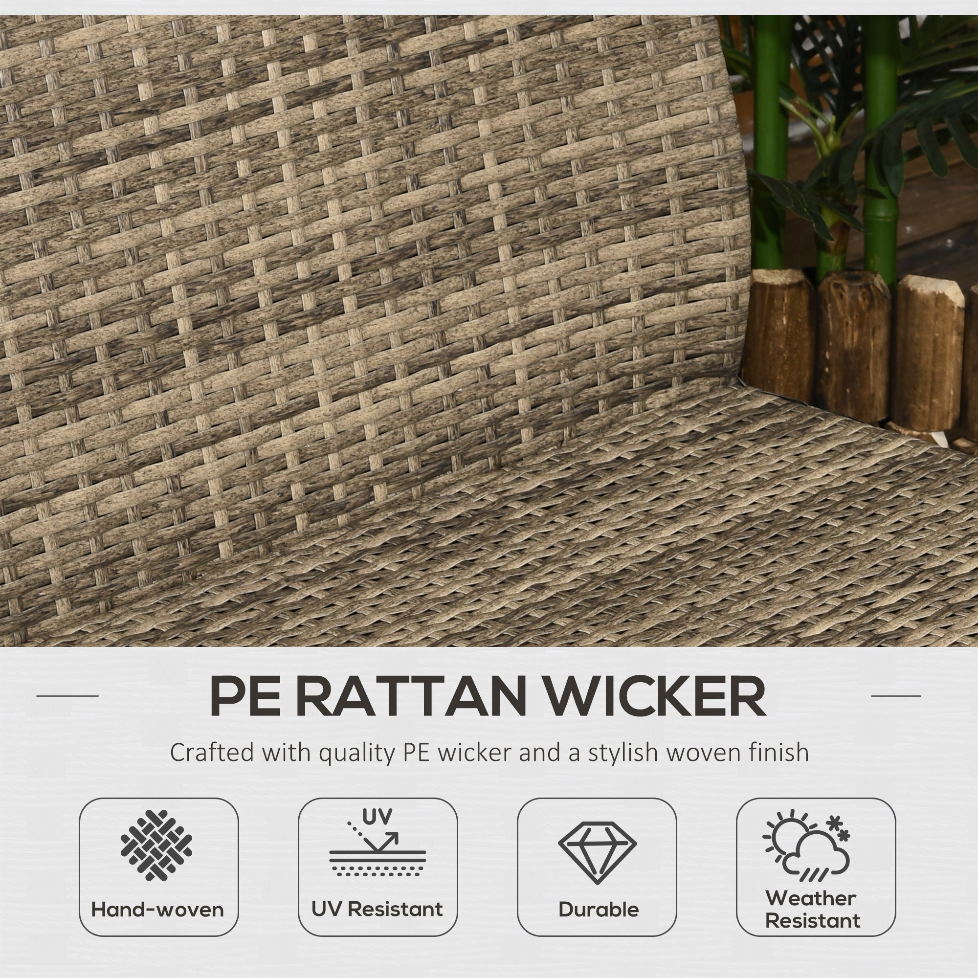 4-Piece Wicker Patio Rocking Chair Set with Loveseat & Coffee Table