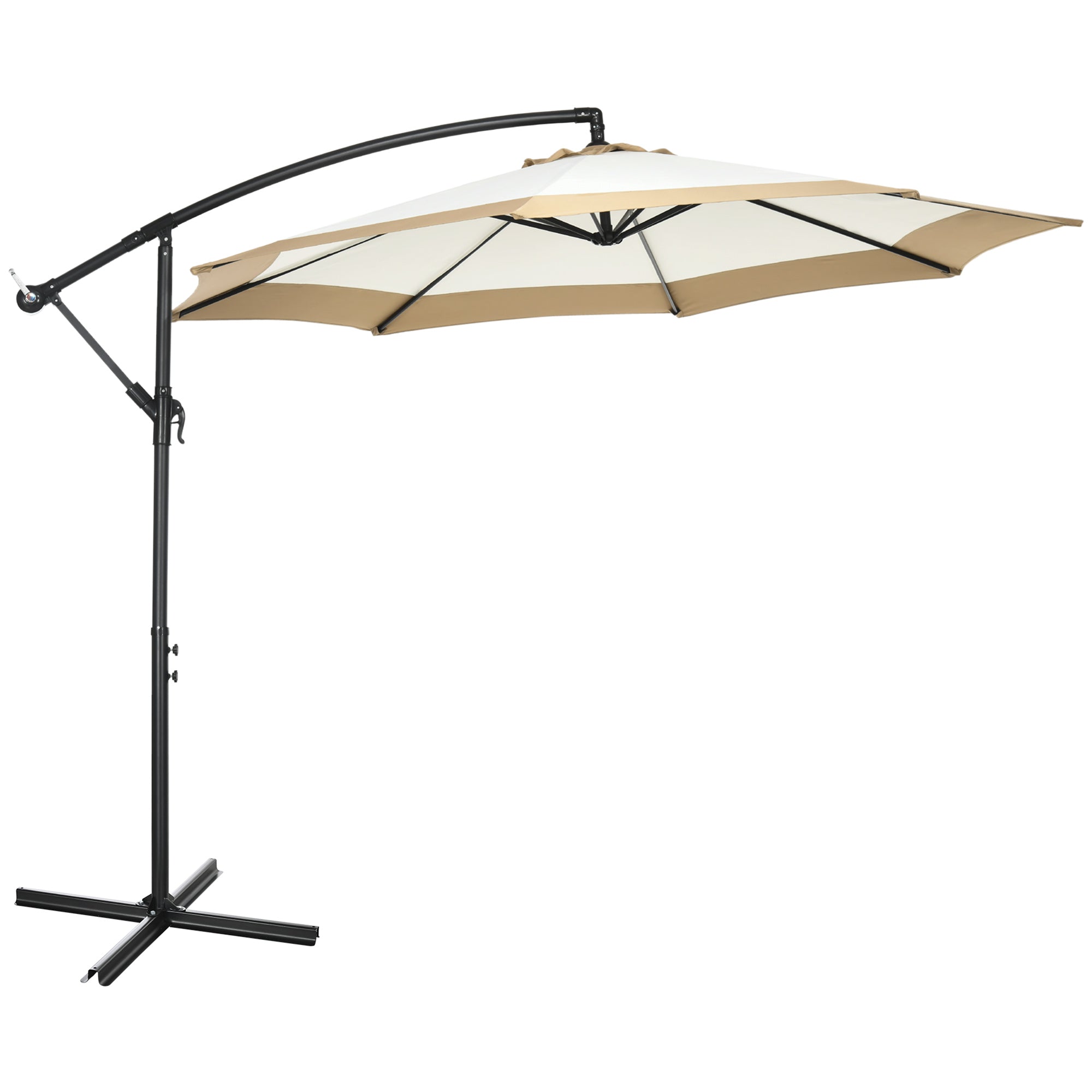 16.25' Cantilever Patio Umbrella with Cross Base – Outdoor Offset Umbrella for Deck, Pool, or Garden – UV-Resistant Shade Canopy