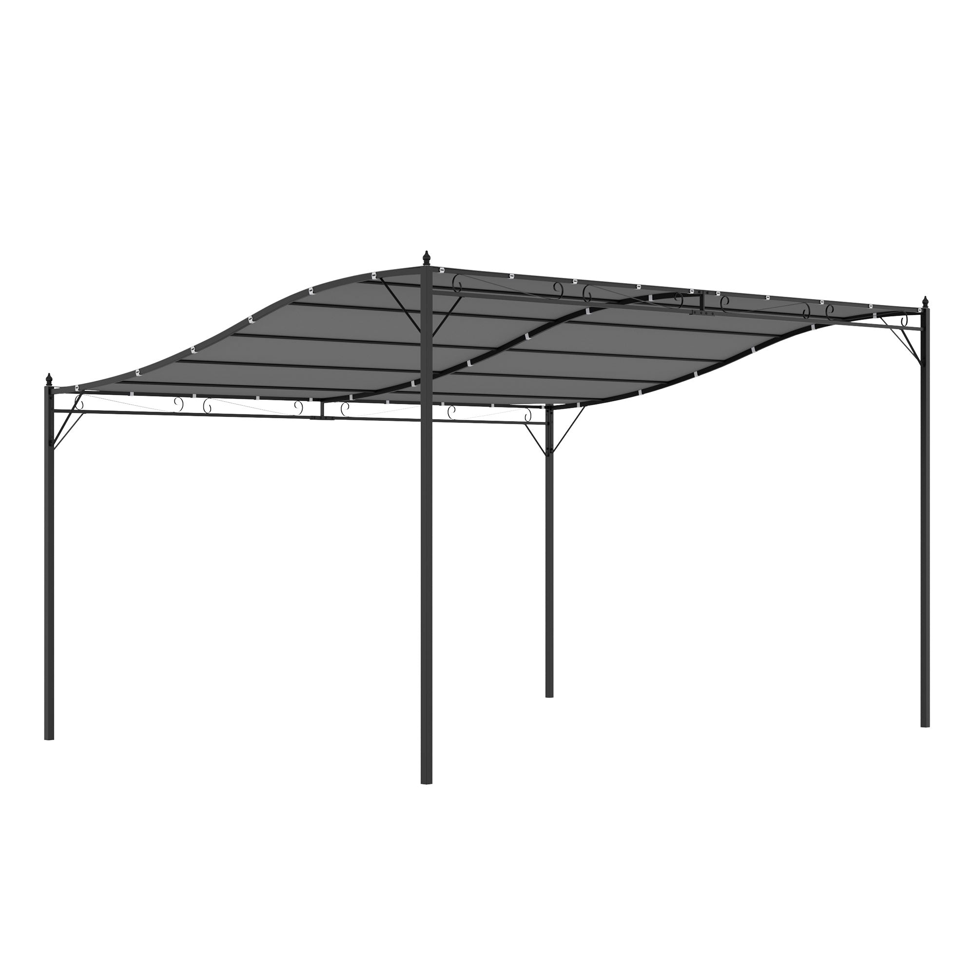 13' x 10' Wall-Mounted Patio Pergola with Canopy – European-Inspired Outdoor Shade