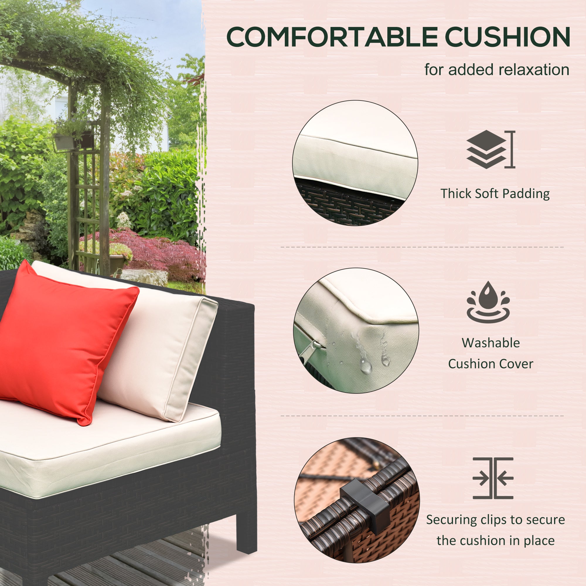 9-Piece Extra-Large Rattan Patio Conversation Set