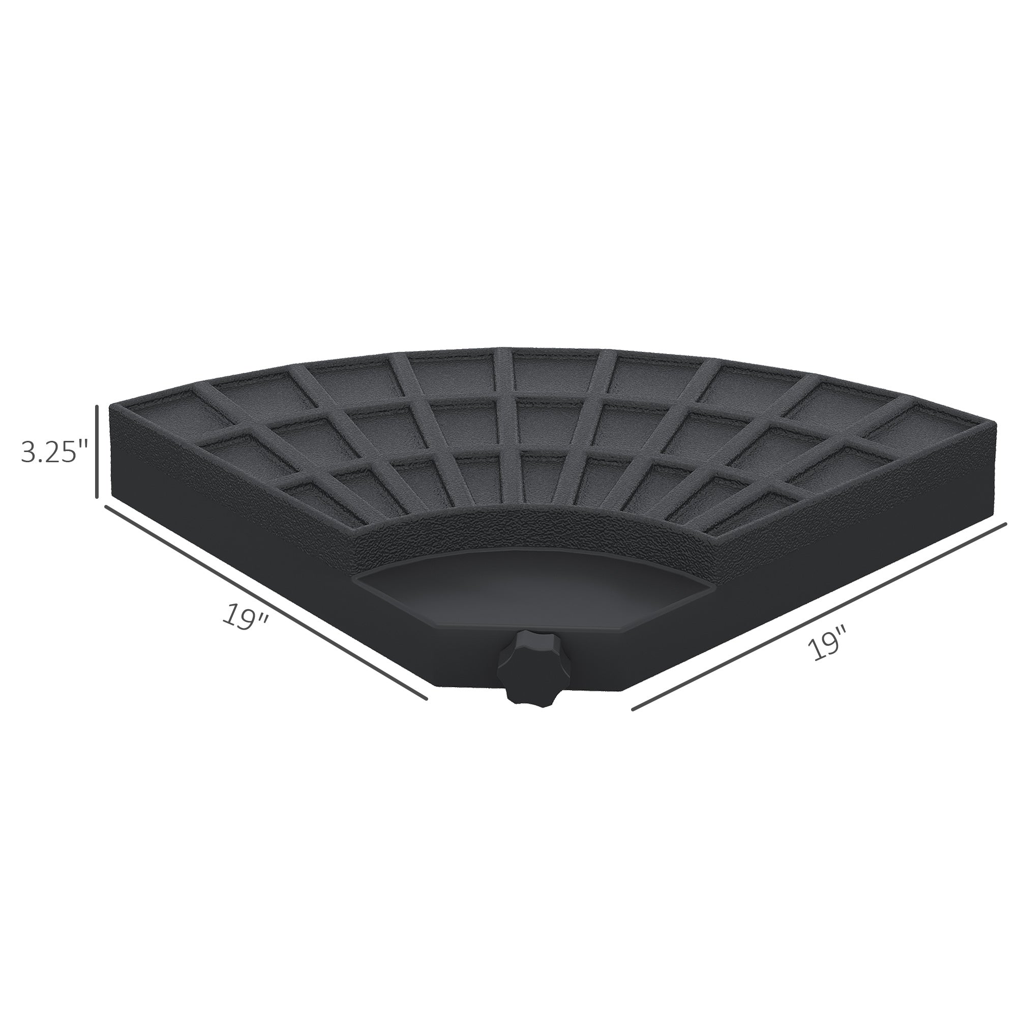 4-Piece Heavy-Duty Umbrella Base Weight Set with Wheels – Fillable HDPE Plates for Offset & Cantilever Umbrellas – Black