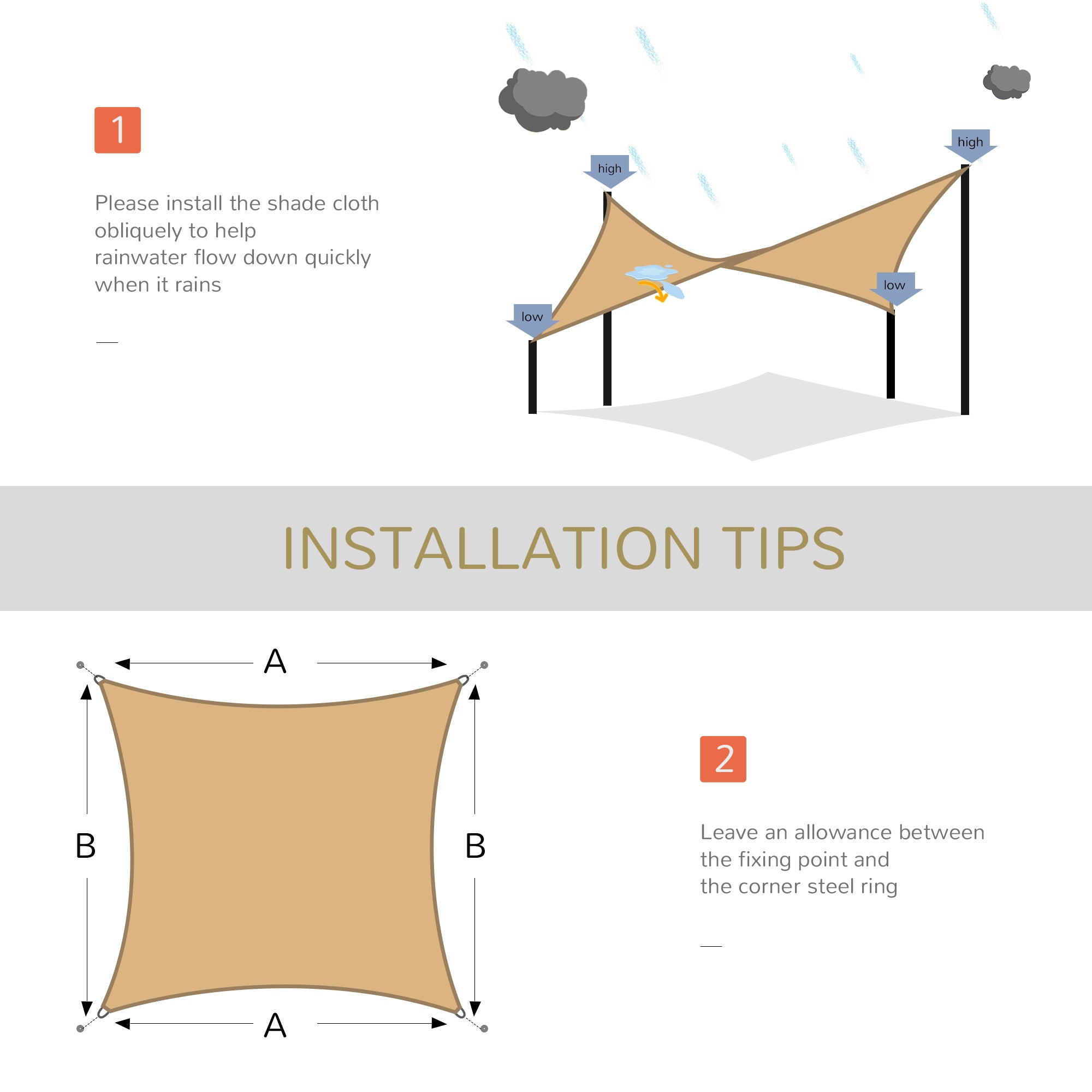 UV-Blocking Sun Shade Sail – 16' x 20' Patio Canopy for Deck, Yard & Outdoor Use