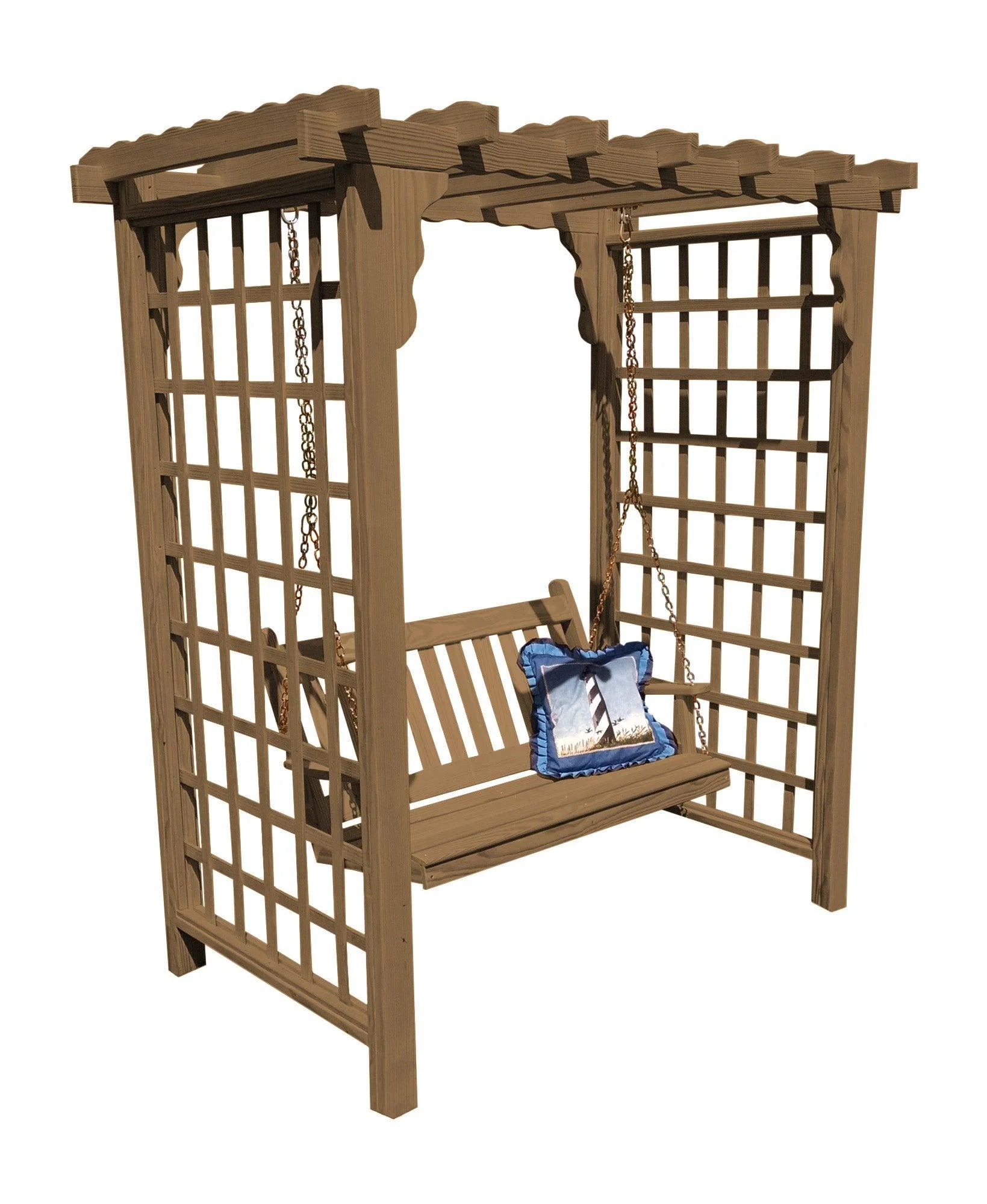 Lexington Pine Arbor with Swing – Handcrafted Outdoor Elegance
