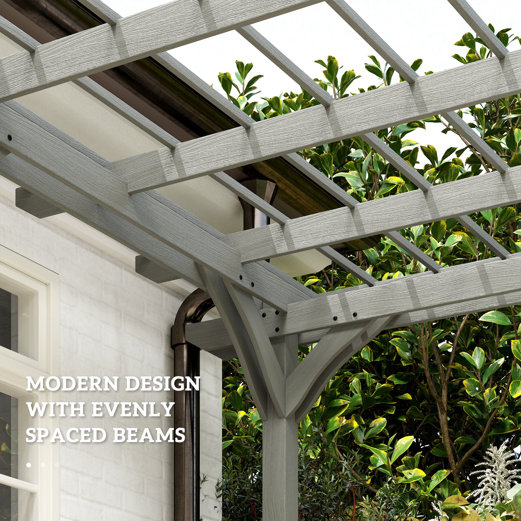 16' x 12' Wooden Garden Pergola with Open Roof Trellis