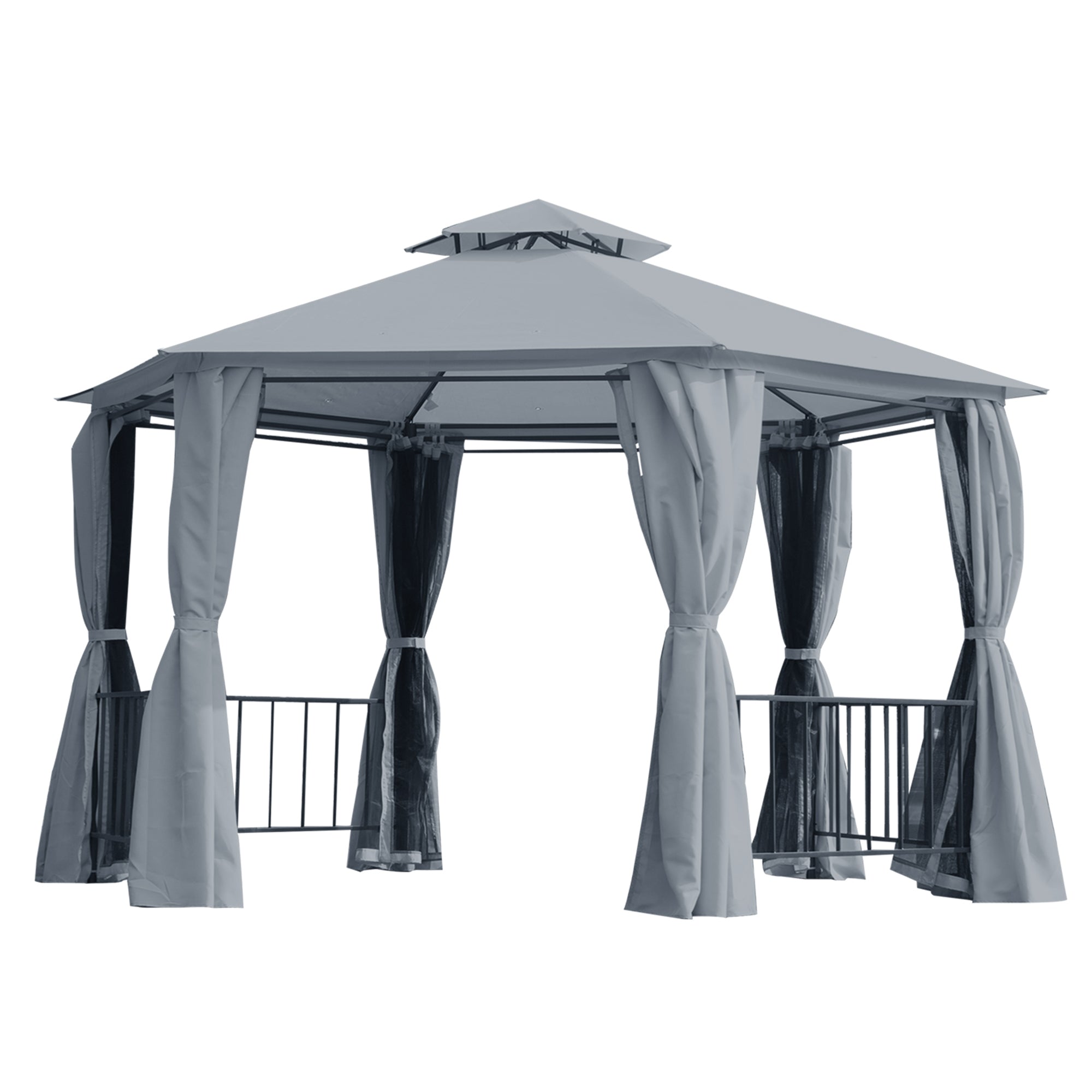 Outdoor Canopy Gazebo with Curtains – Steel Frame Patio Tent for Backyard, Garden, & Events
