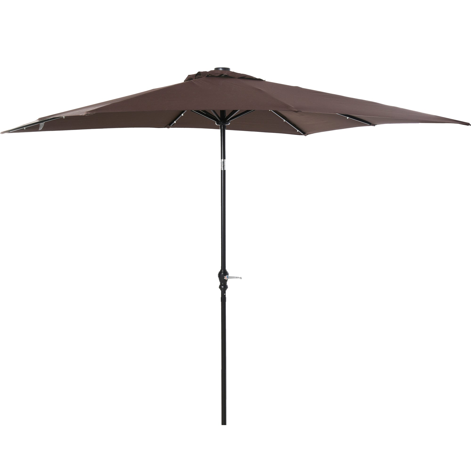 9 ft Solar LED Patio Umbrella with Tilt, Crank, and Vent – Outdoor Market Umbrella for Backyard, Deck, Pool