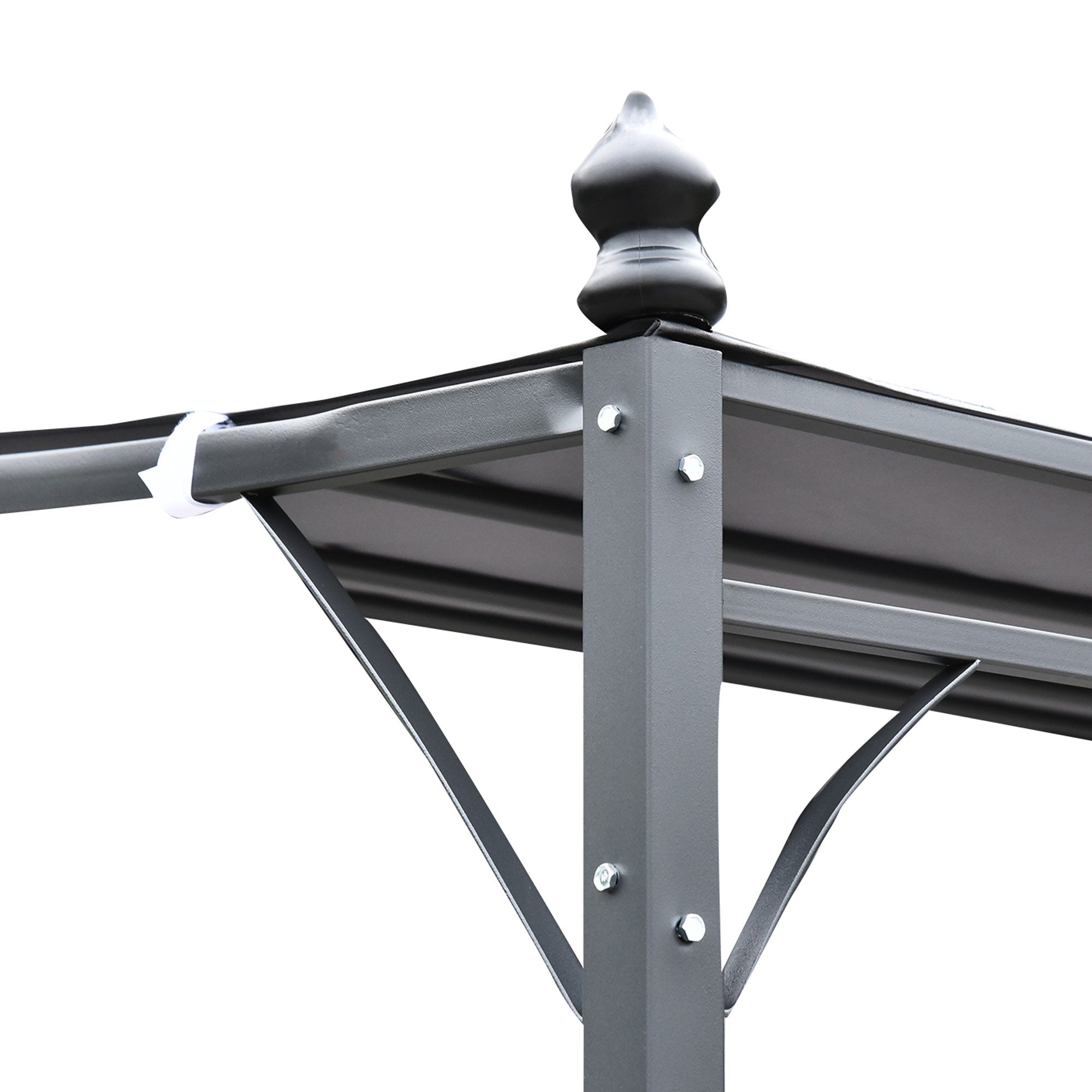 13' x 10' Wall-Mounted Patio Pergola with Canopy – European-Inspired Outdoor Shade