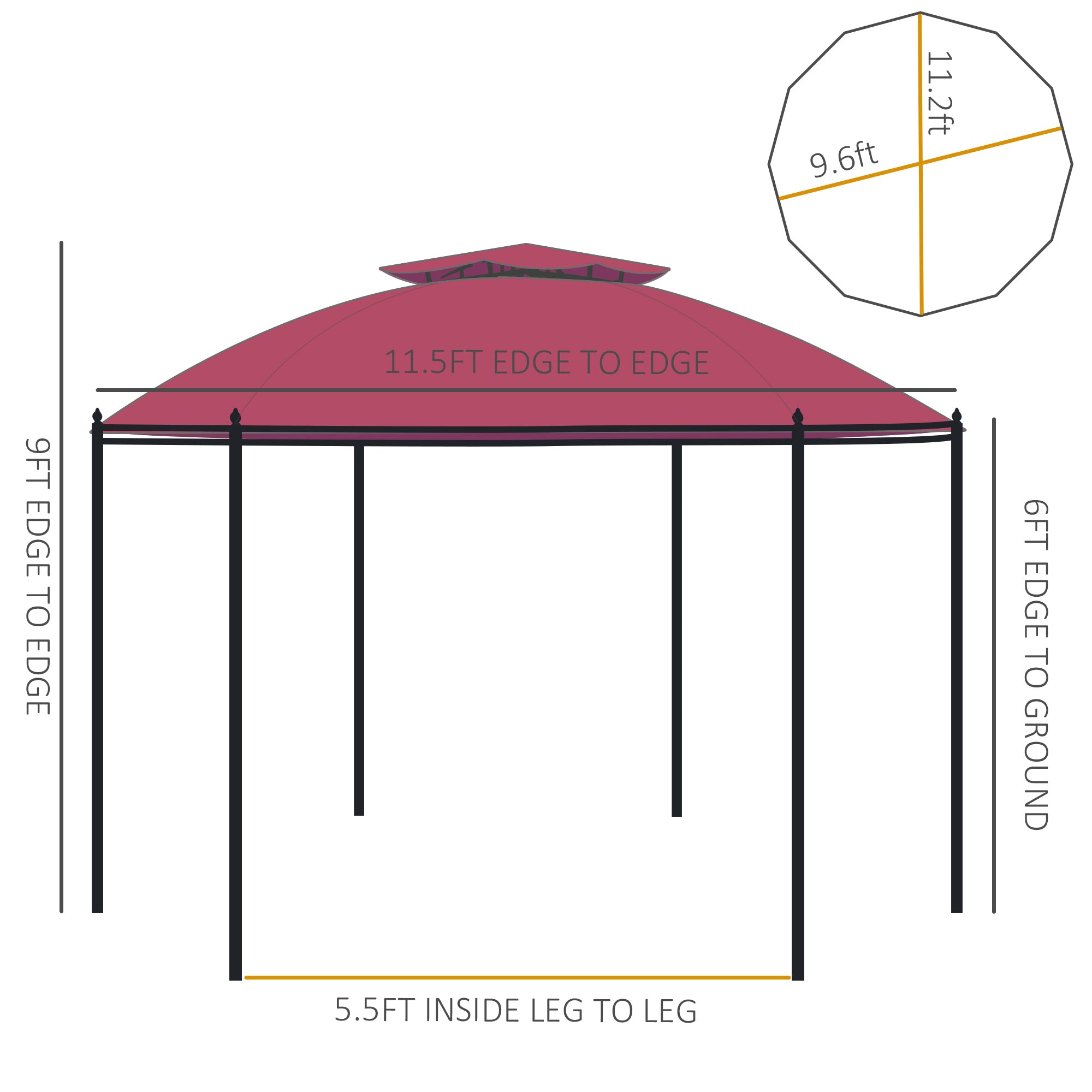Outdoor Canopy Gazebo with Curtains – Steel Frame Patio Tent for Backyard, Garden, & Events