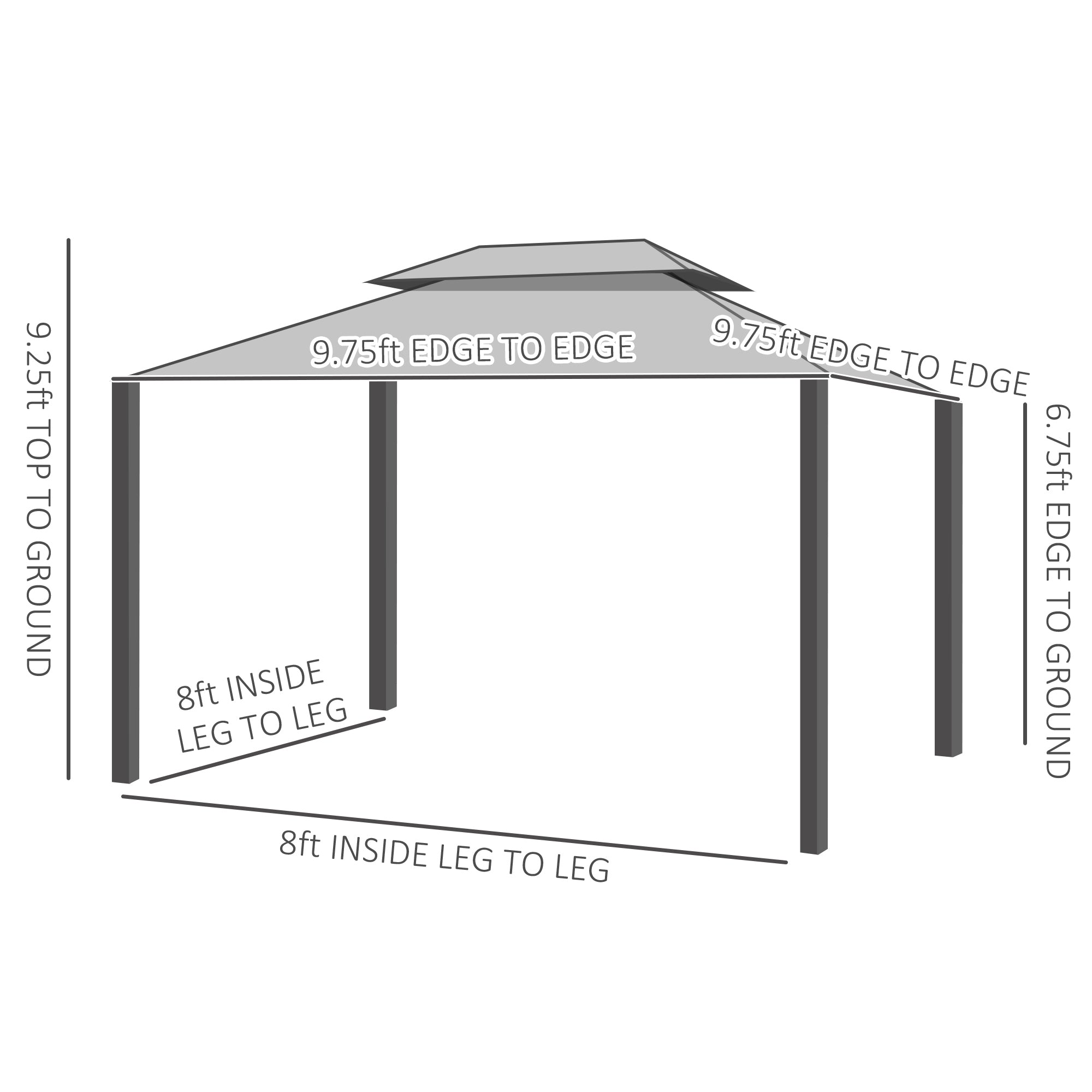 Aluminum Hardtop Gazebo with Curtains & Mesh Netting