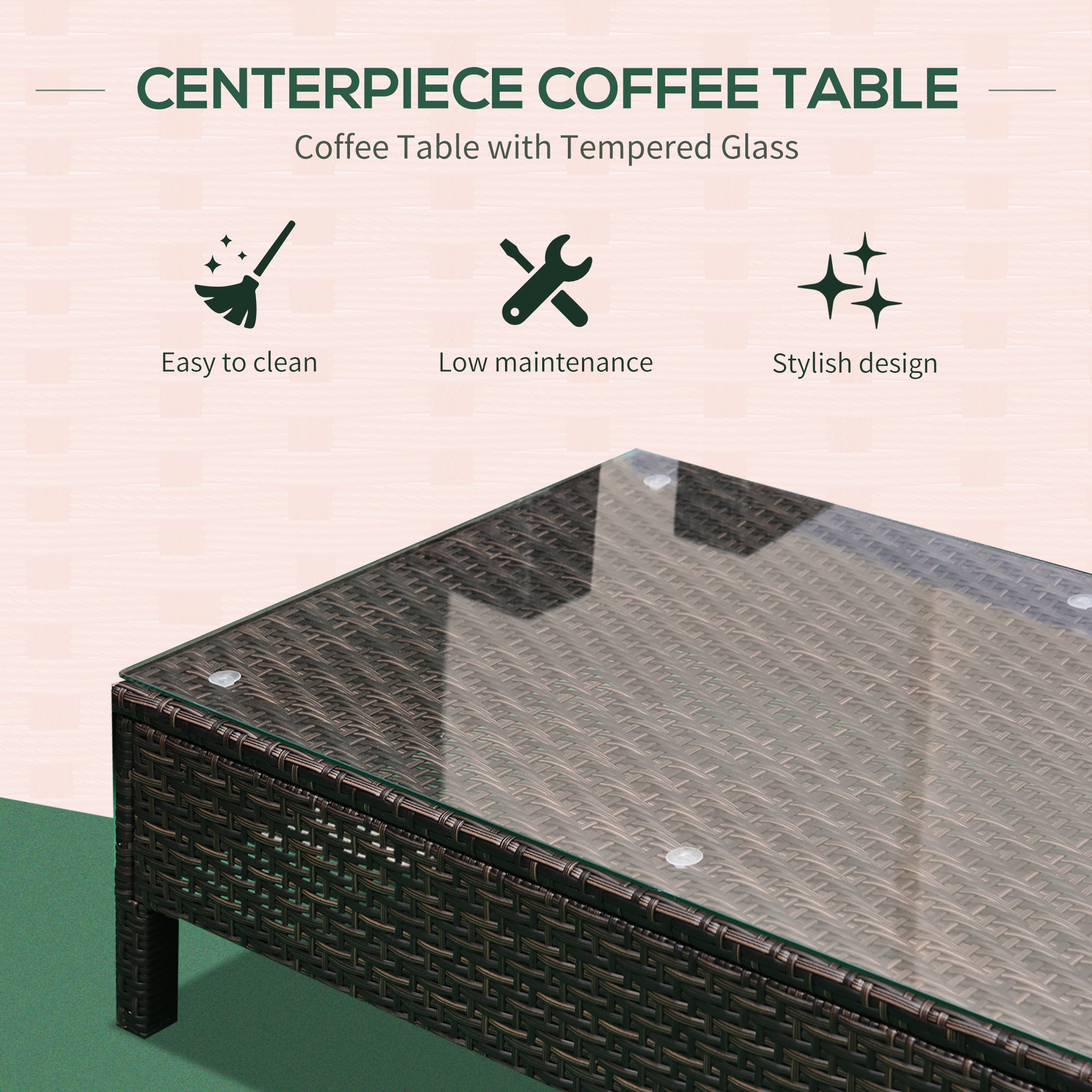 9-Piece Extra-Large Rattan Patio Conversation Set
