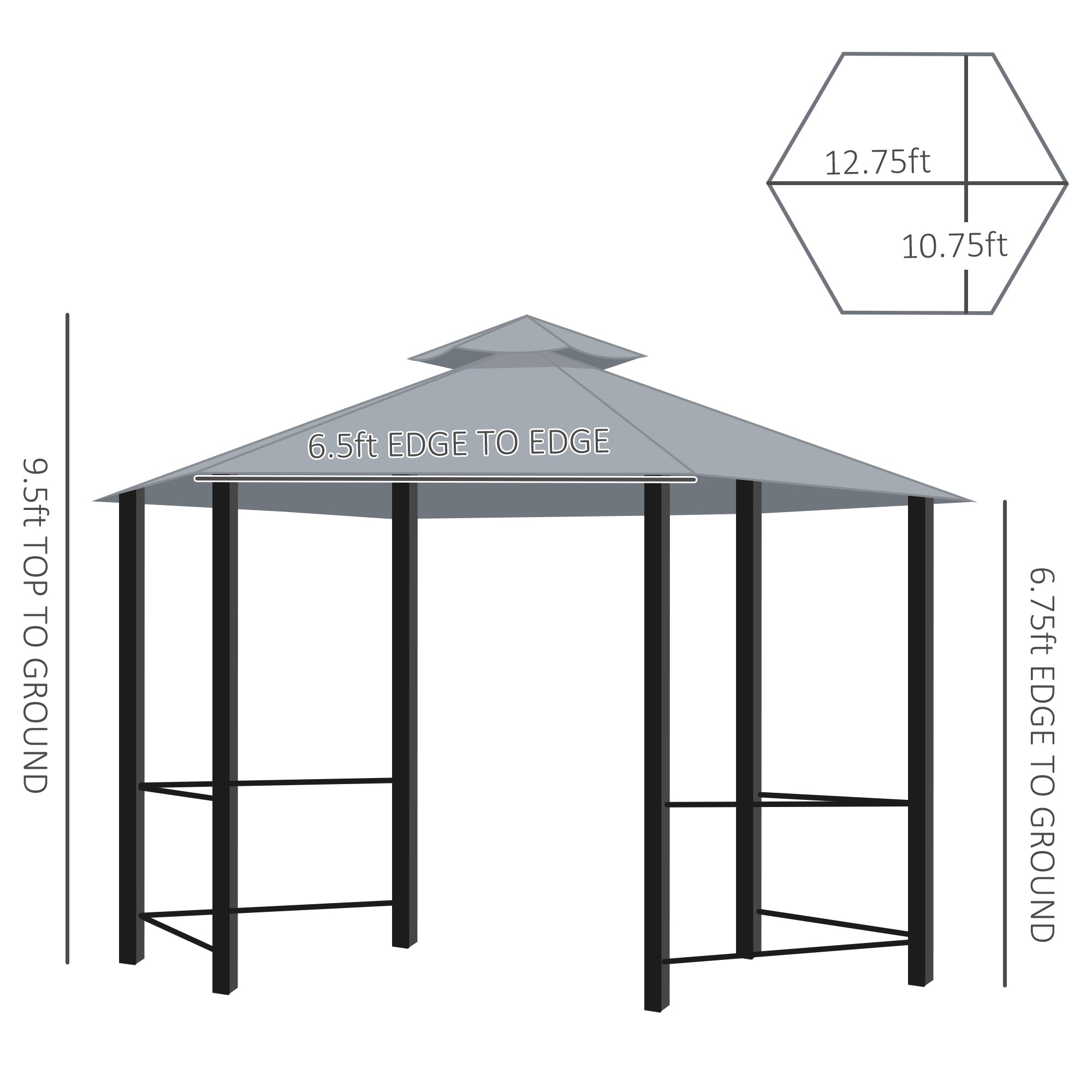 Outdoor Canopy Gazebo with Curtains – Steel Frame Patio Tent for Backyard, Garden, & Events