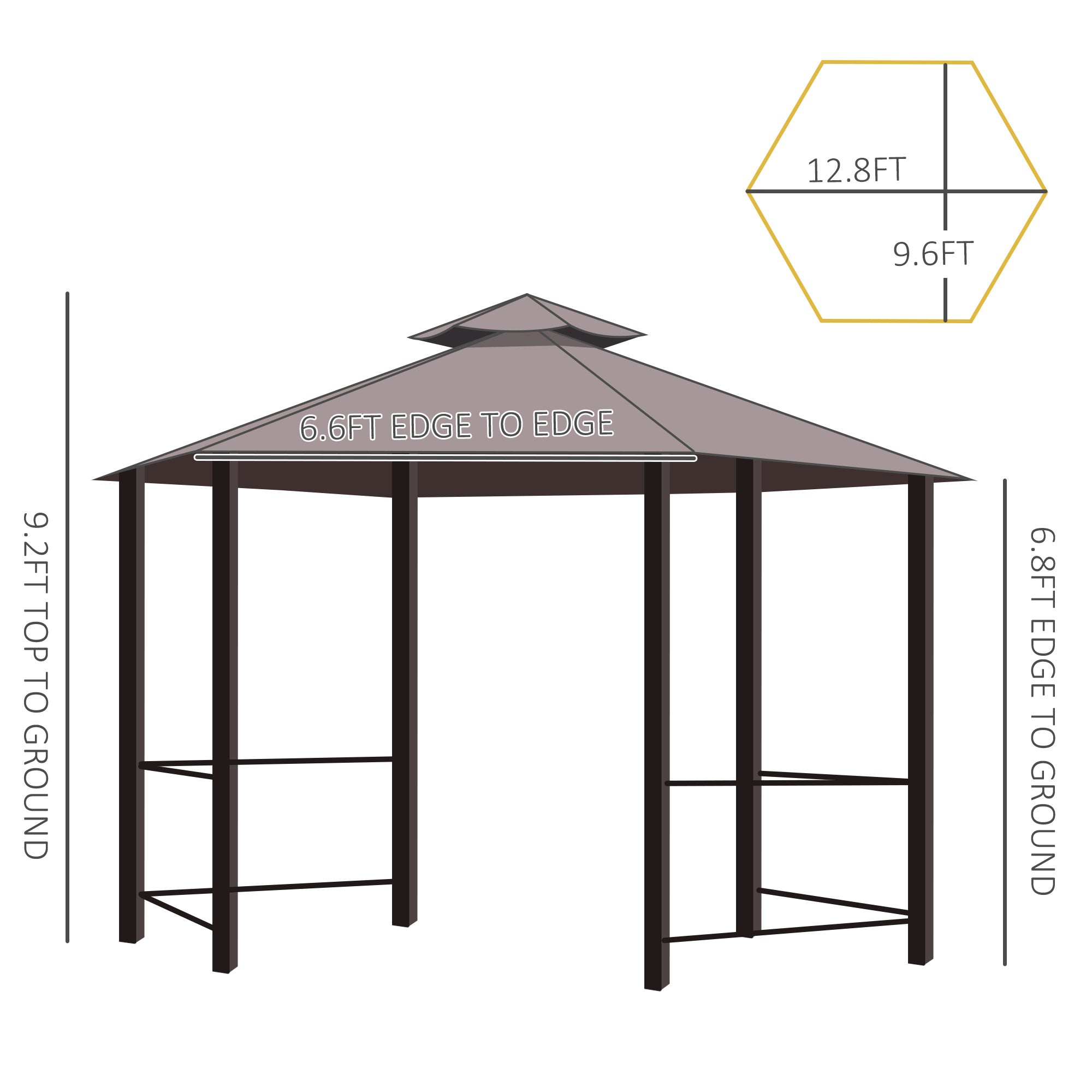 Outdoor Canopy Gazebo with Curtains – Steel Frame Patio Tent for Backyard, Garden, & Events