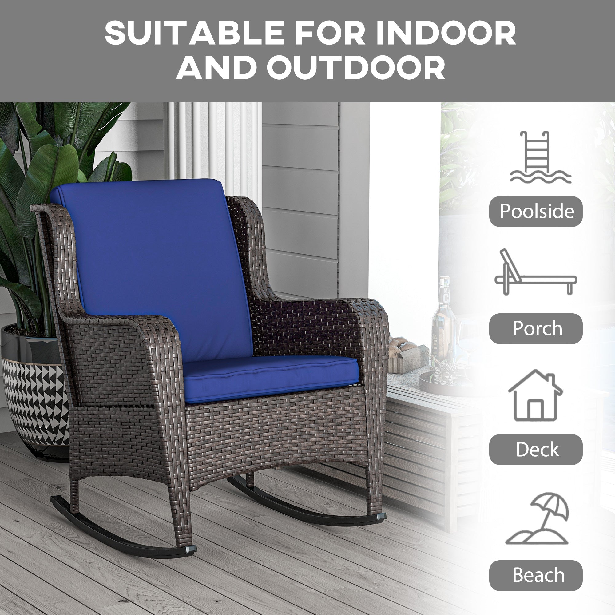 Outdoor Rattan Rocking Chair
