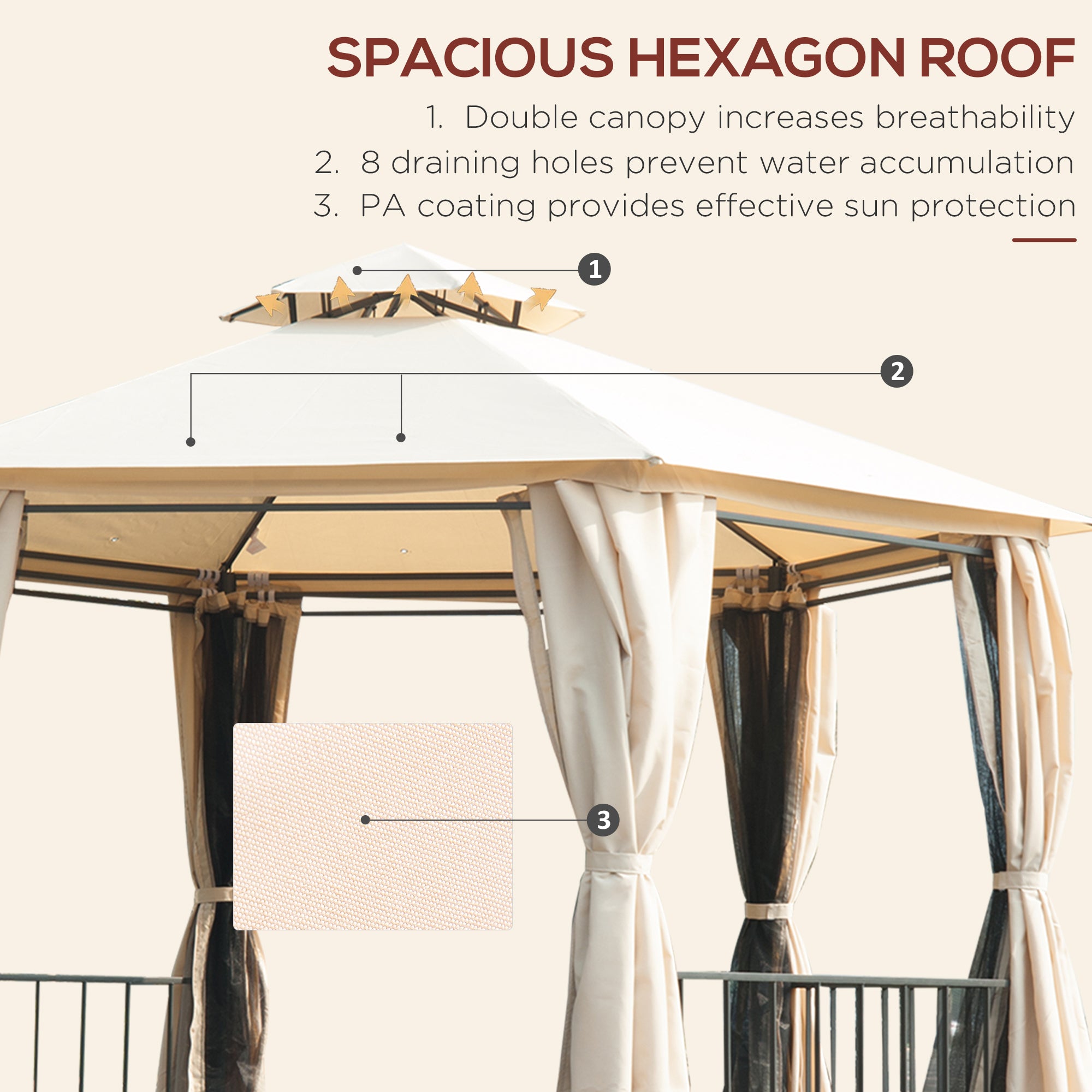 Outdoor Canopy Gazebo with Curtains – Steel Frame Patio Tent for Backyard, Garden, & Events