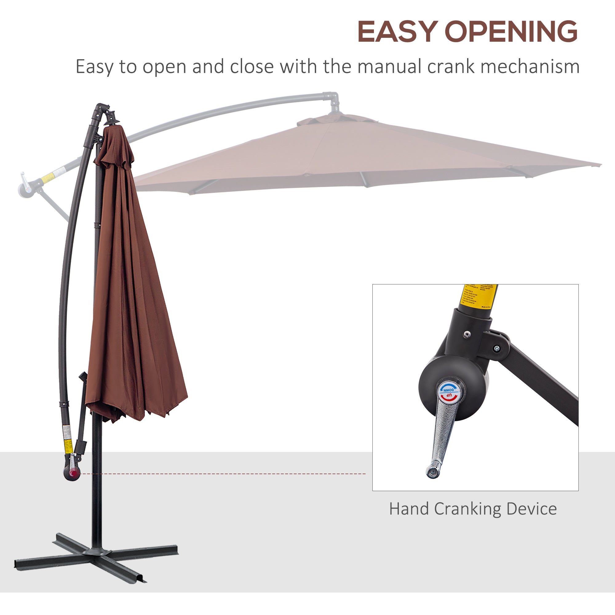 10ft Cantilever Patio Umbrella with 360° Rotation – UV & Water-Resistant Offset Umbrella with Base