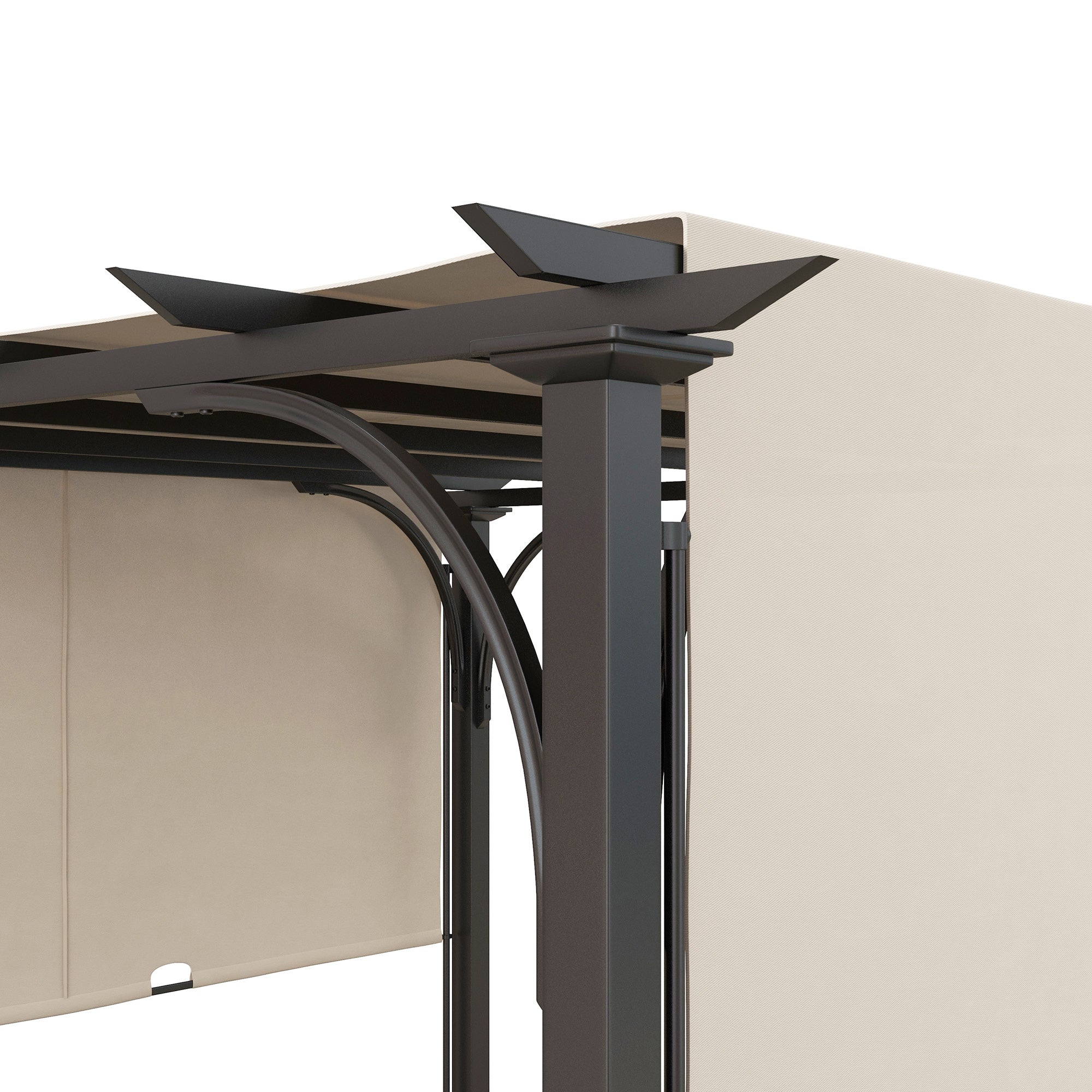10' x 10' Steel Patio Pergola with Retractable Canopy