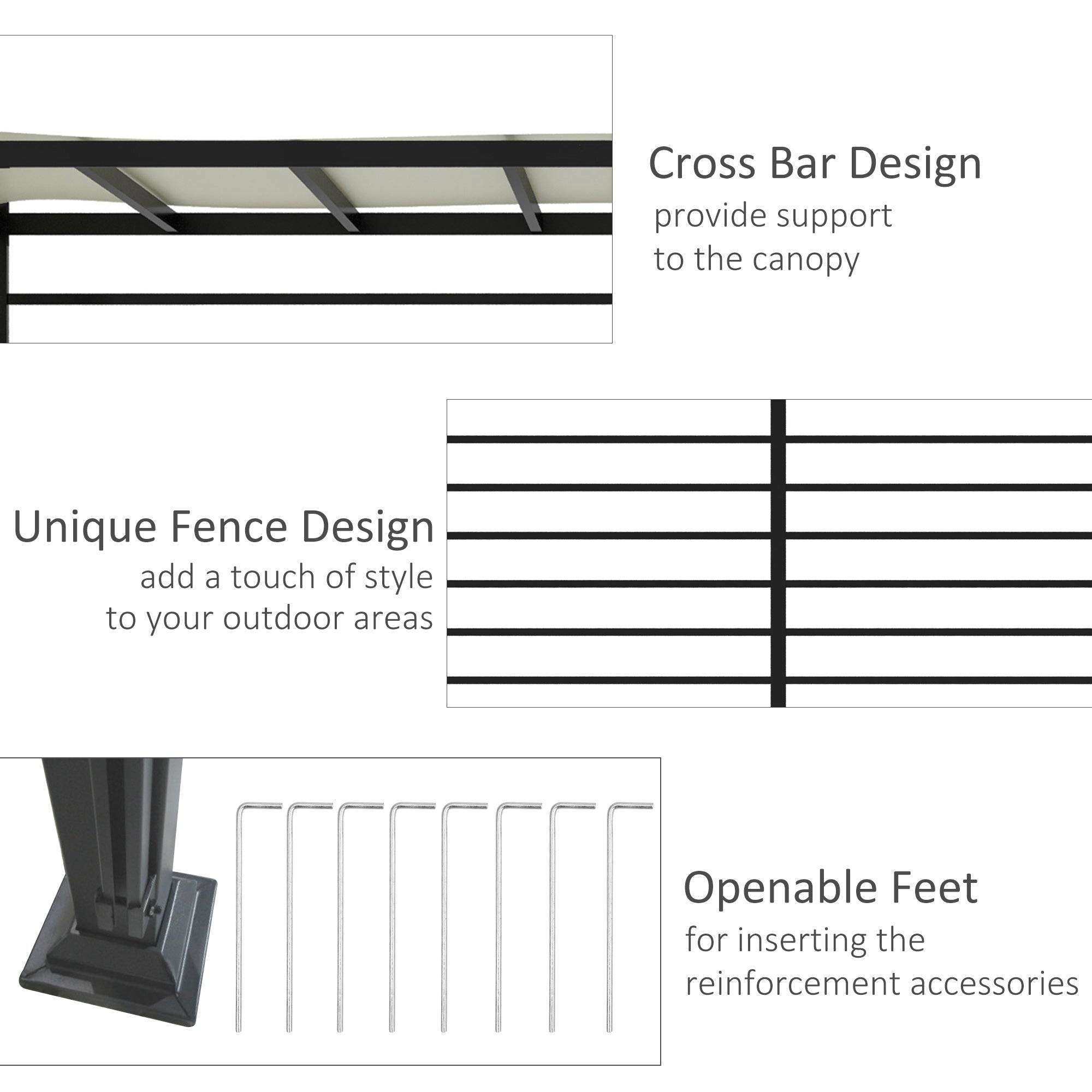 10' x 12' Adjustable Patio Pergola Gazebo with Retractable Side Canopy