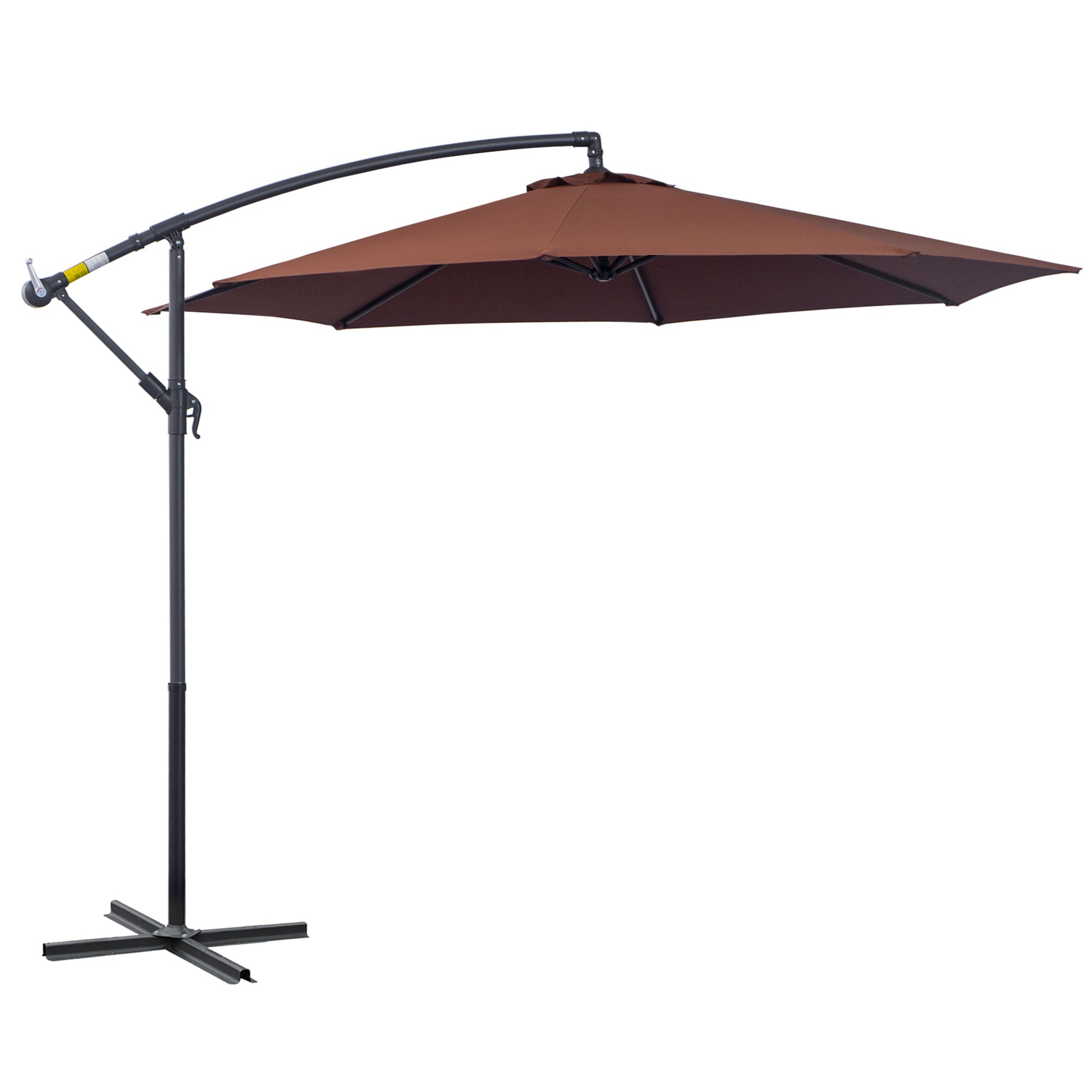10ft Cantilever Patio Umbrella with 360° Rotation – UV & Water-Resistant Offset Umbrella with Base
