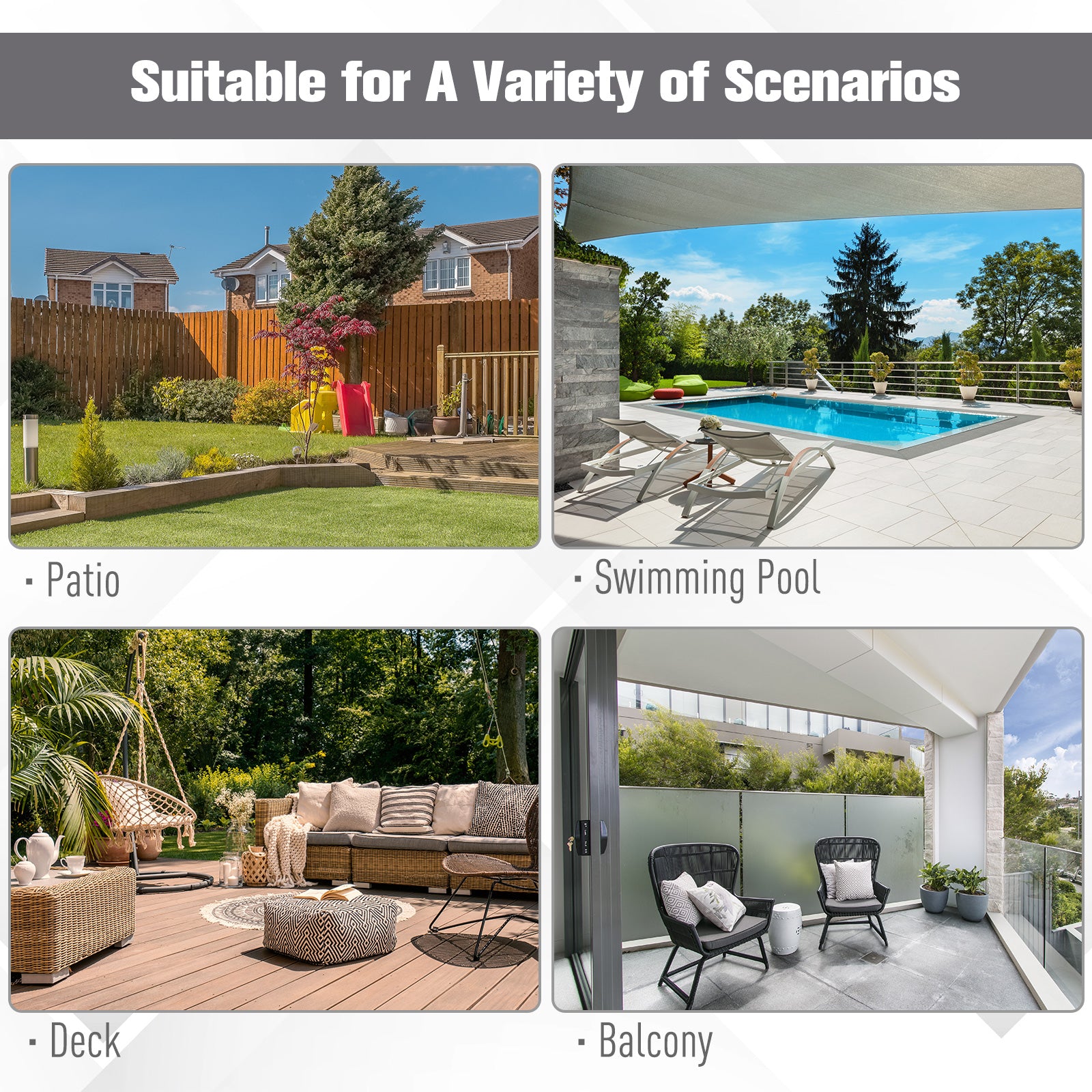 14.4 ft Double-Sided Offset Patio Umbrella with Crank Lift – Outdoor Cantilever Sun Shade for Patio, Deck, Garden, or Pool
