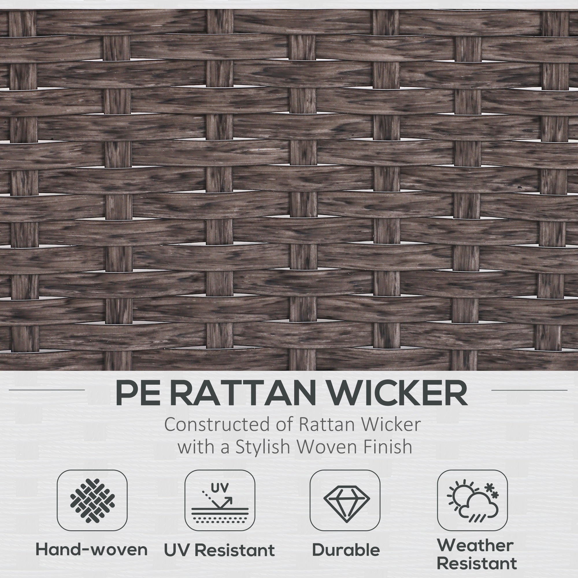 5-Piece Outdoor Rattan Conversation Set – Patio Armchairs with Ottomans, Cushions & Coffee Table