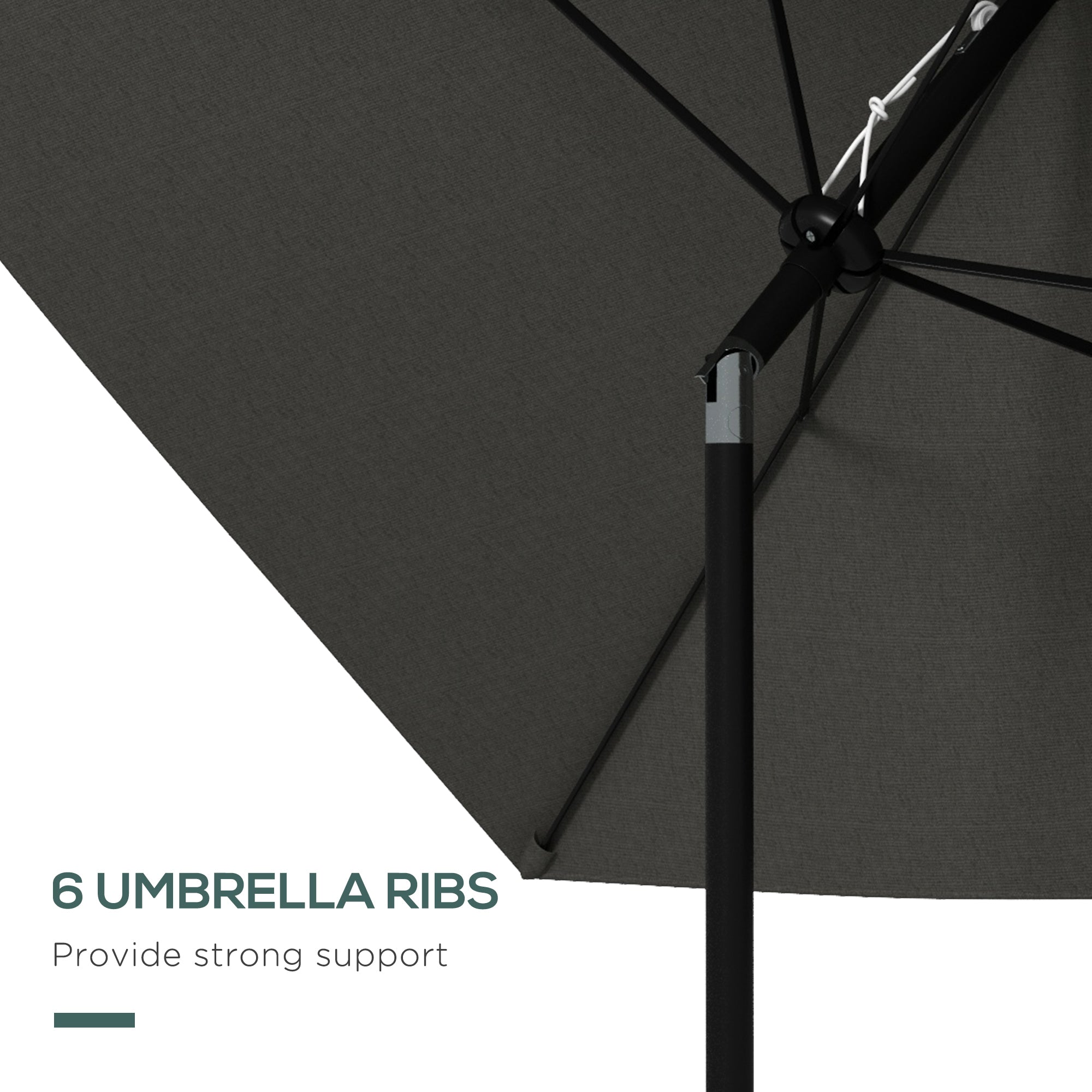 UV-Resistant Tilting Patio Umbrella – 9.5 ft Wide, Crank Lift, Outdoor Market Parasol