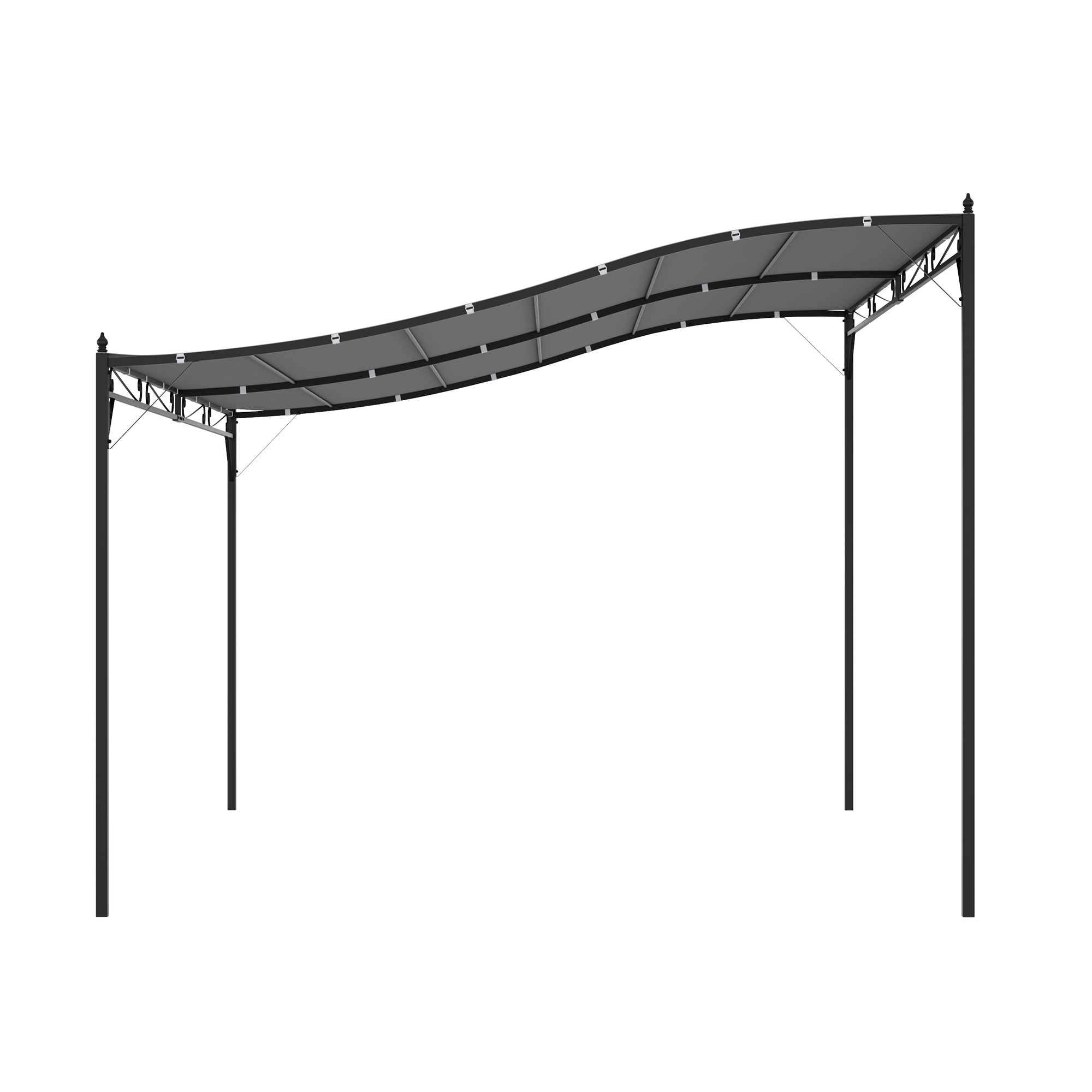 13' x 10' Wall-Mounted Patio Pergola with Canopy – European-Inspired Outdoor Shade