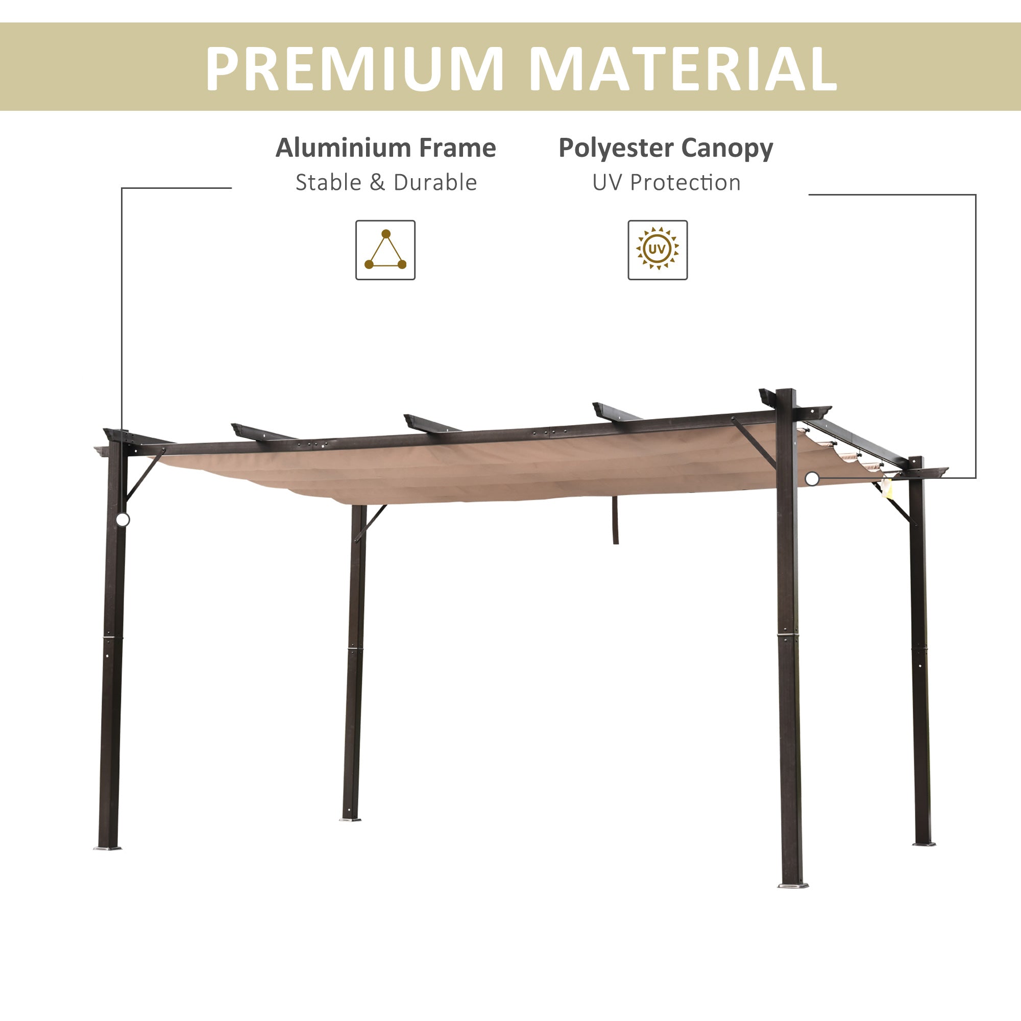 10' x 13' Outdoor Pergola Canopy with Sliding Shade