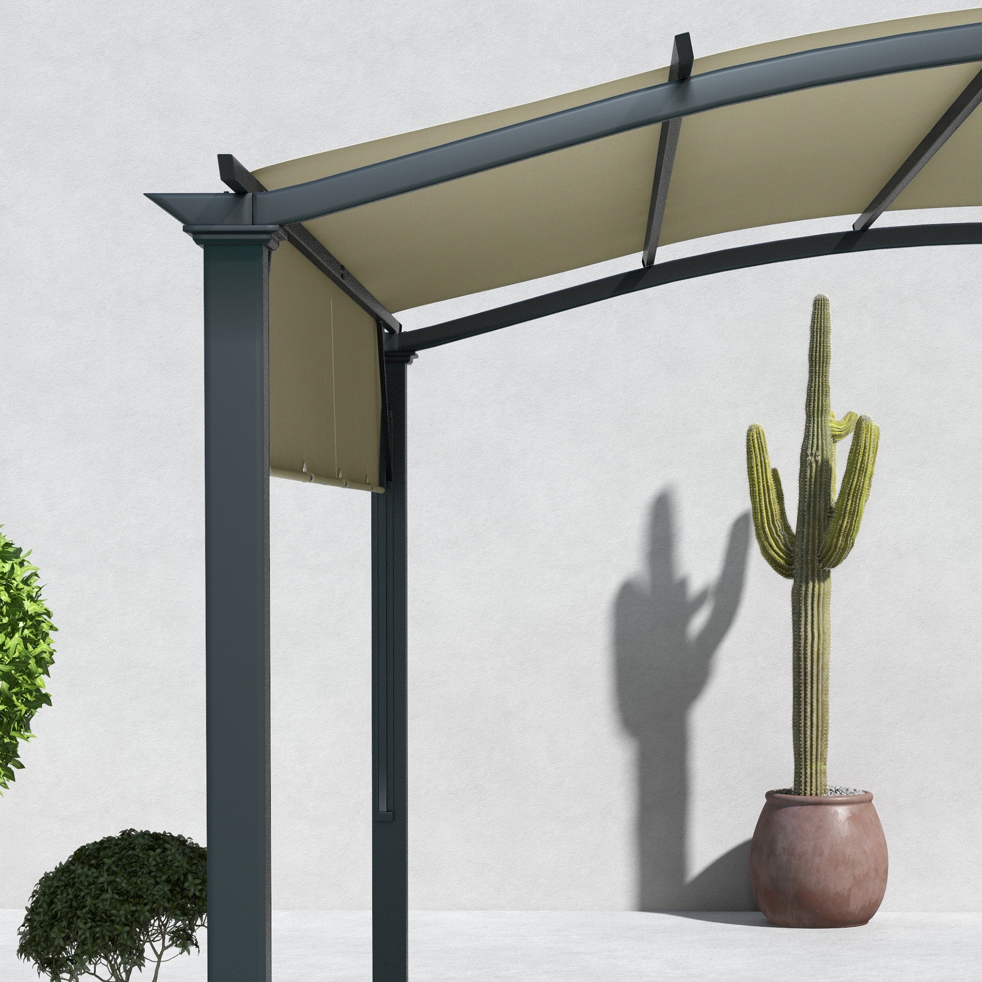 11' x 11' Steel Patio Pergola with Retractable Canopy