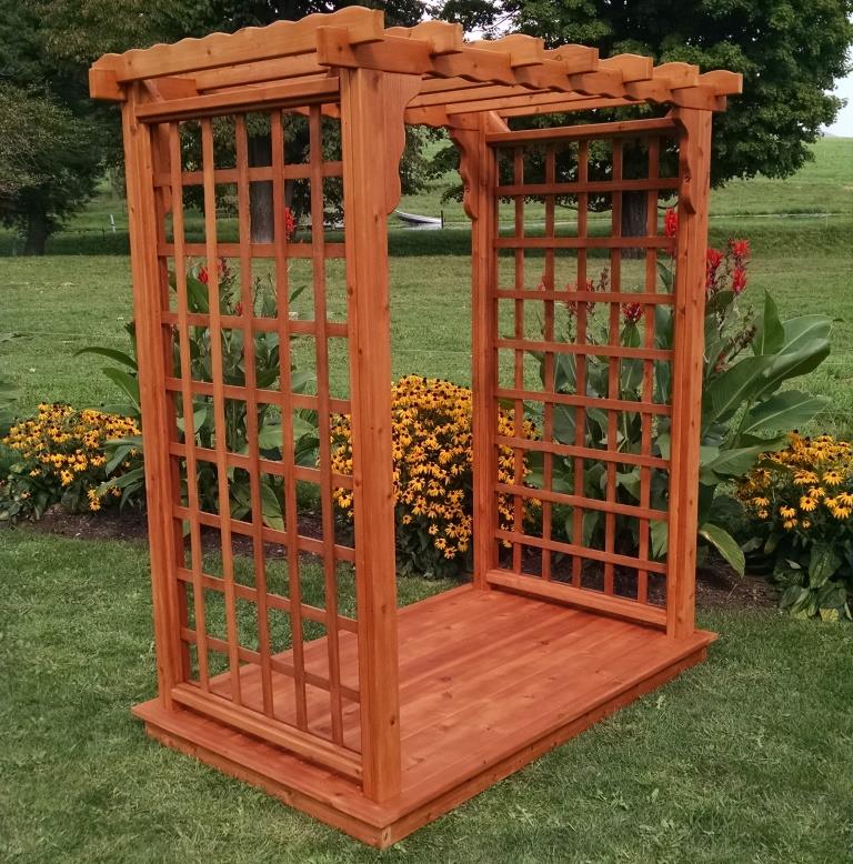 Handcrafted Pine Arbor with Deck – Lexington by A&L Furniture, Made in USA