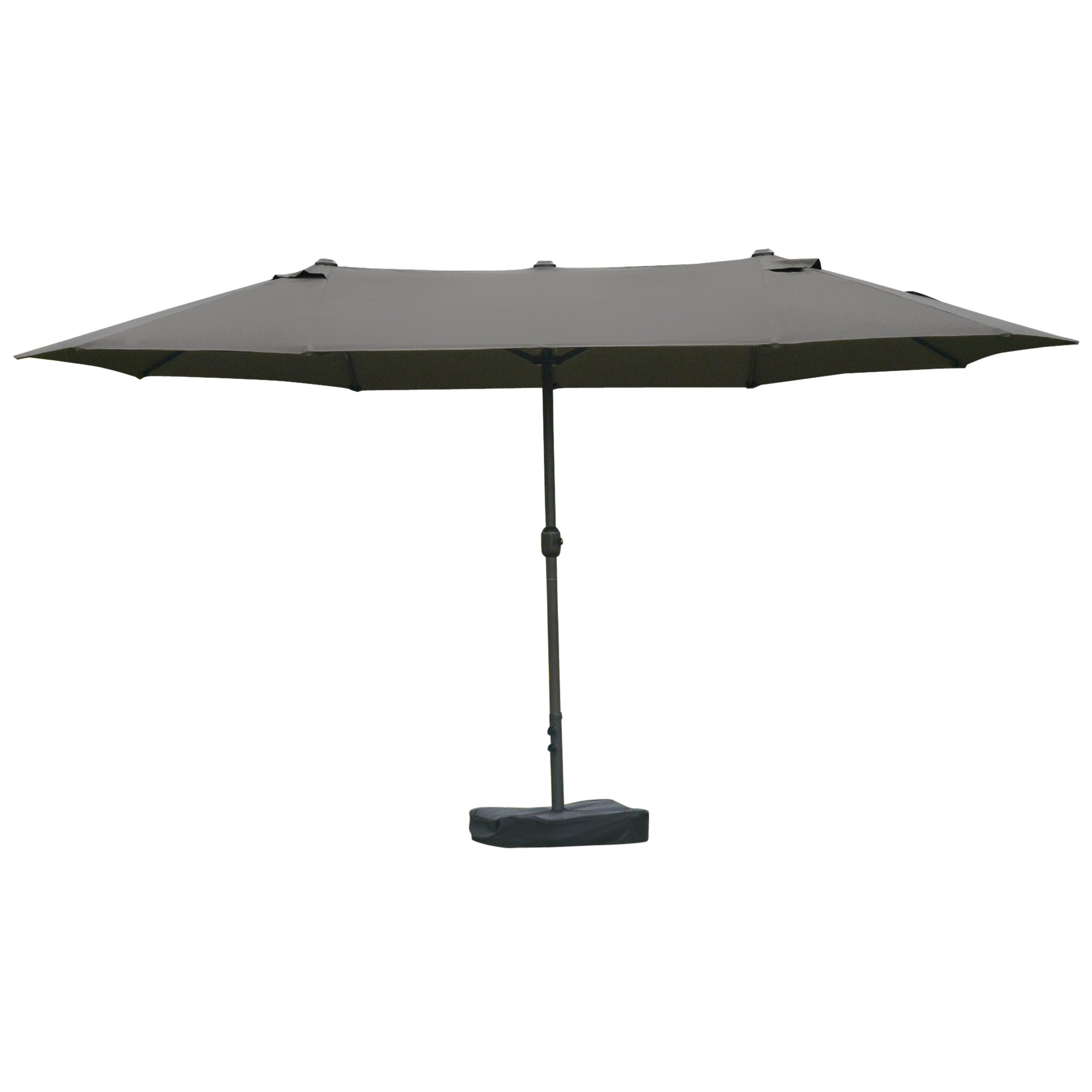 15 ft Extra-Large Double-Sided Patio Umbrella with Cross Base – UV-Resistant Outdoor Market Umbrella with Crank