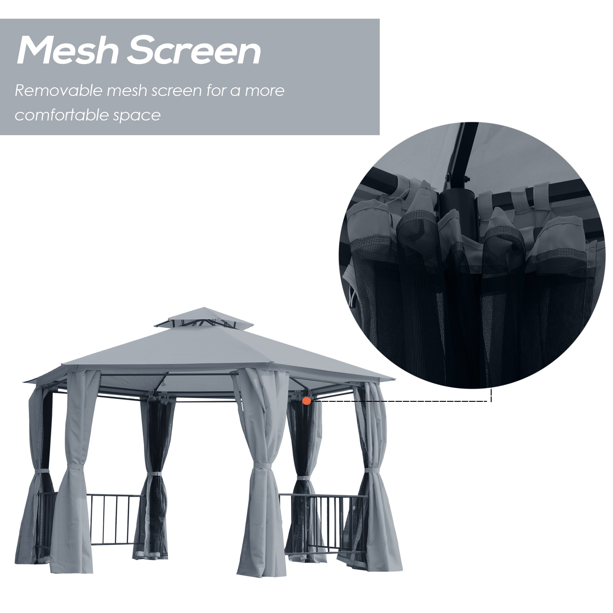 Outdoor Canopy Gazebo with Curtains – Steel Frame Patio Tent for Backyard, Garden, & Events