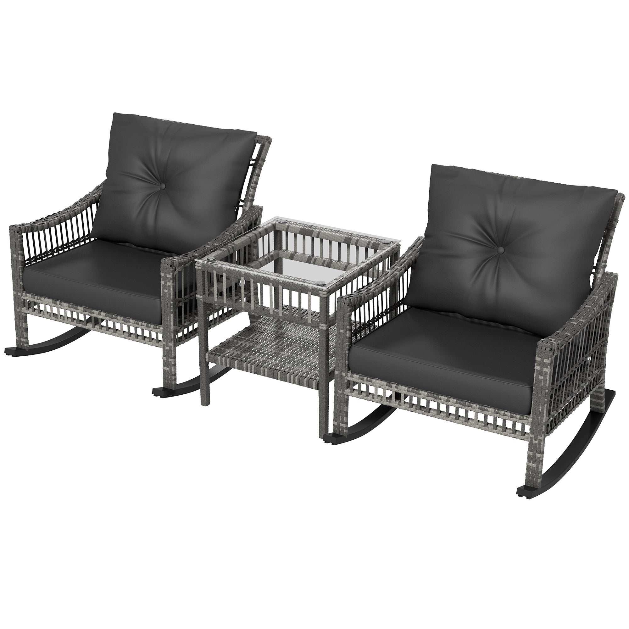 3-Piece Wicker Rocking Bistro Set