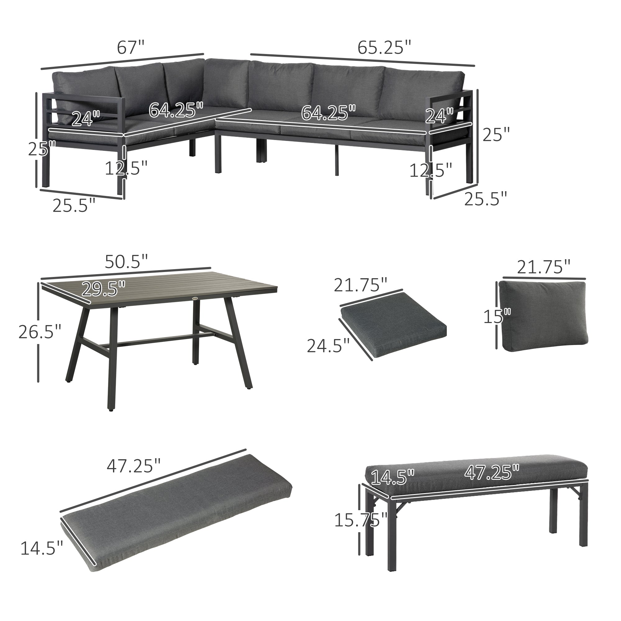 4-Piece Aluminum Outdoor Dining & Conversation Set