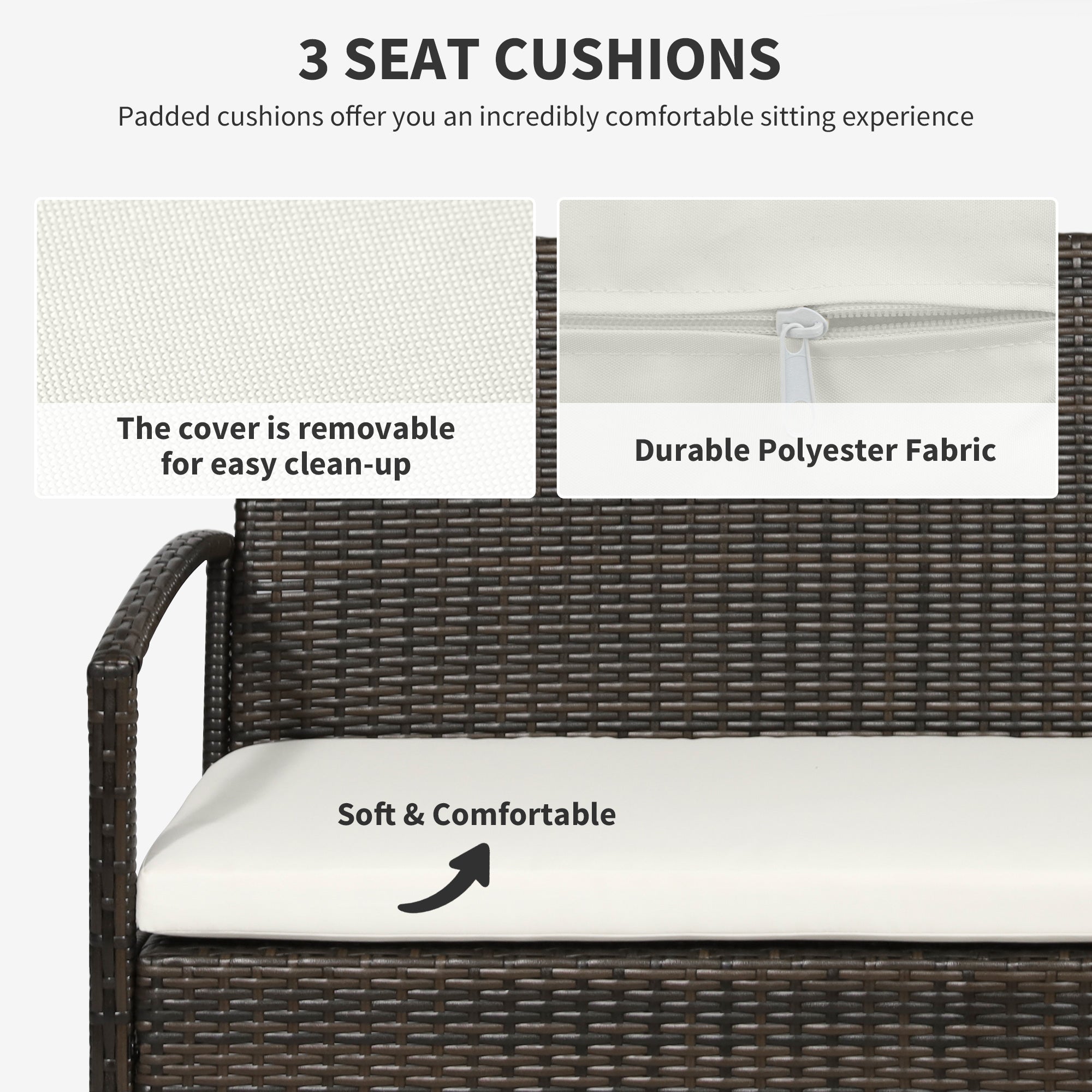 4-Piece PE Rattan Outdoor Furniture Set with Cushions & Coffee Table