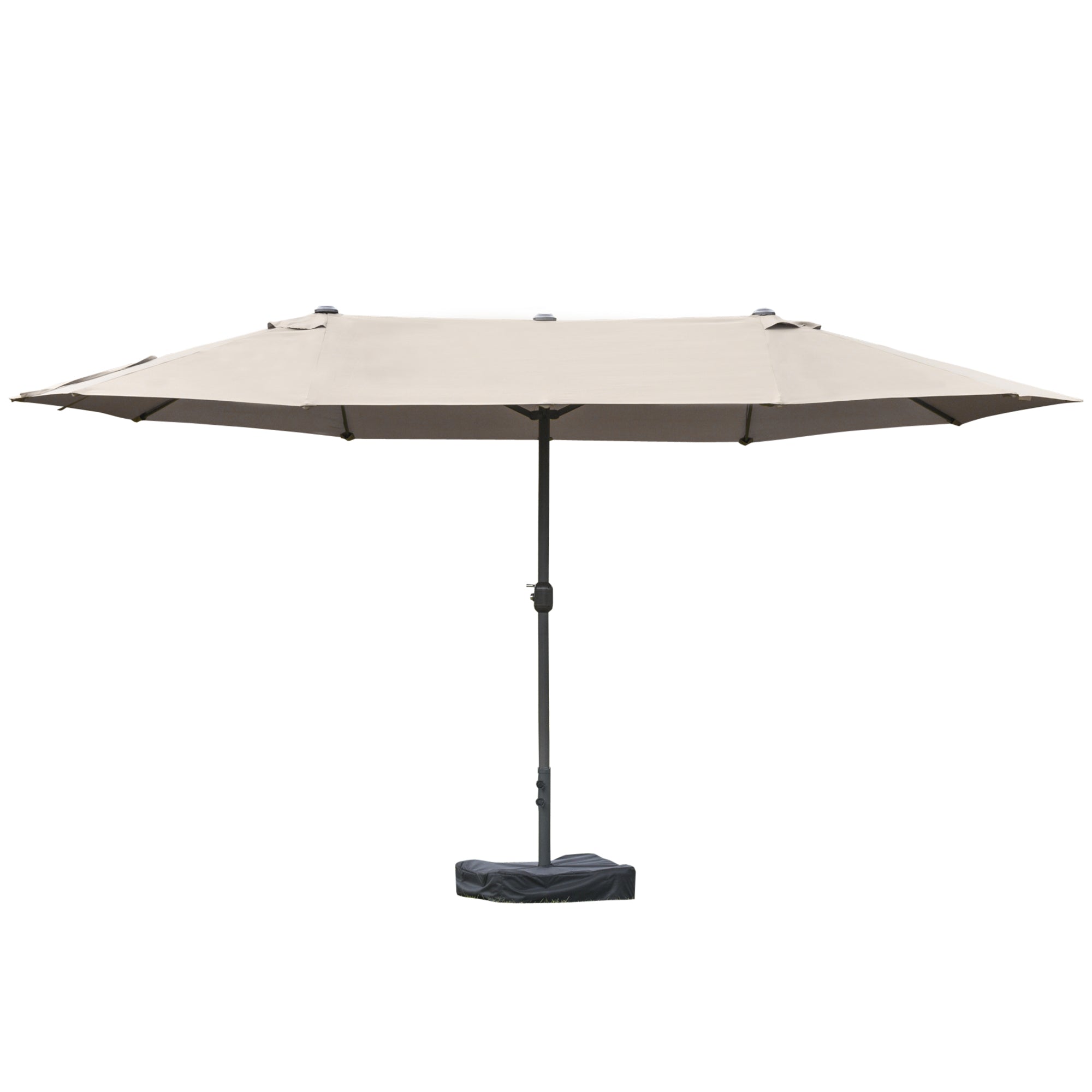 15 ft Extra-Large Double-Sided Patio Umbrella with Cross Base – UV-Resistant Outdoor Market Umbrella with Crank