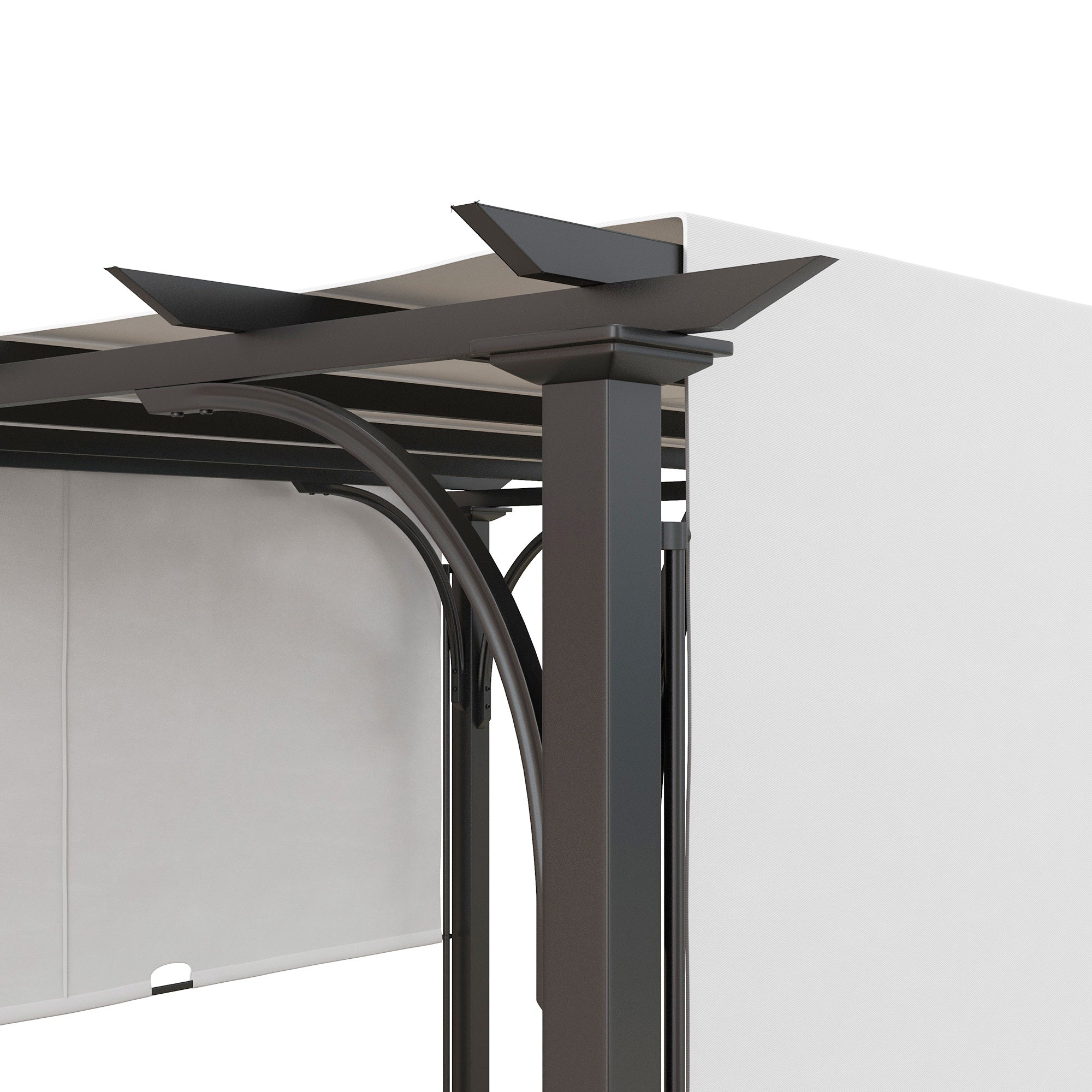 10' x 10' Steel Patio Pergola with Retractable Canopy