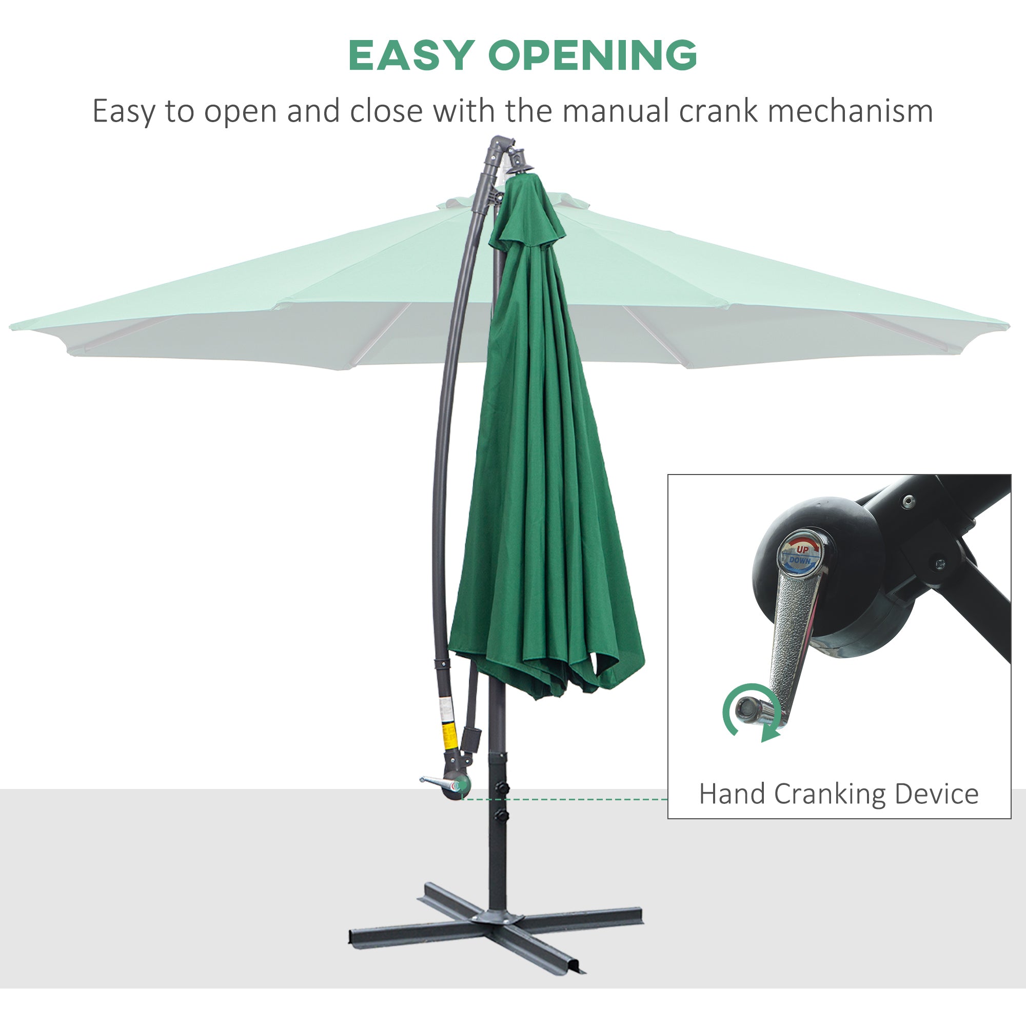 10ft Cantilever Patio Umbrella with 360° Rotation – UV & Water-Resistant Offset Umbrella with Base