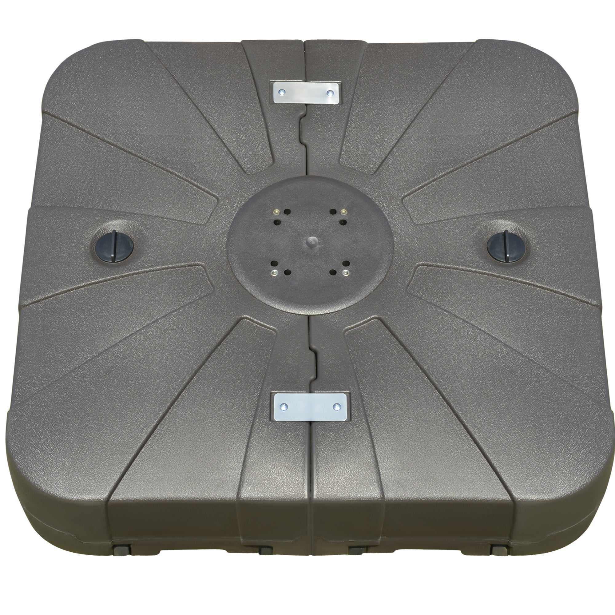 Heavy-Duty Rolling Umbrella Base for Cantilever Umbrellas – Fillable with Sand or Water, with Crossbar & Wheels – Coffee Brown