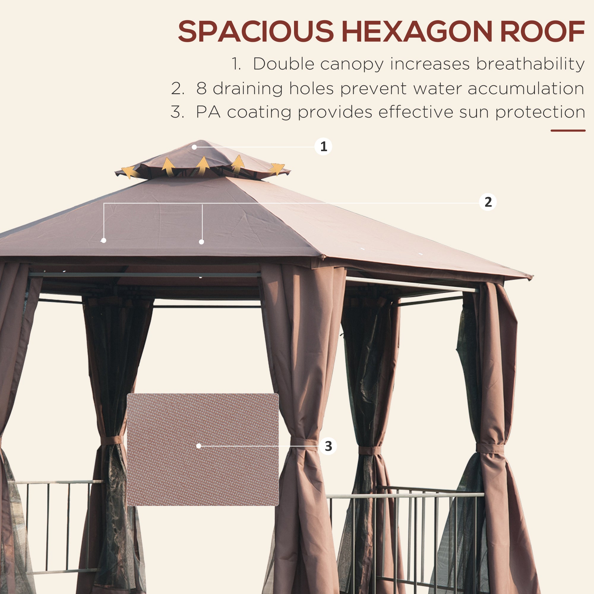 Outdoor Canopy Gazebo with Curtains – Steel Frame Patio Tent for Backyard, Garden, & Events